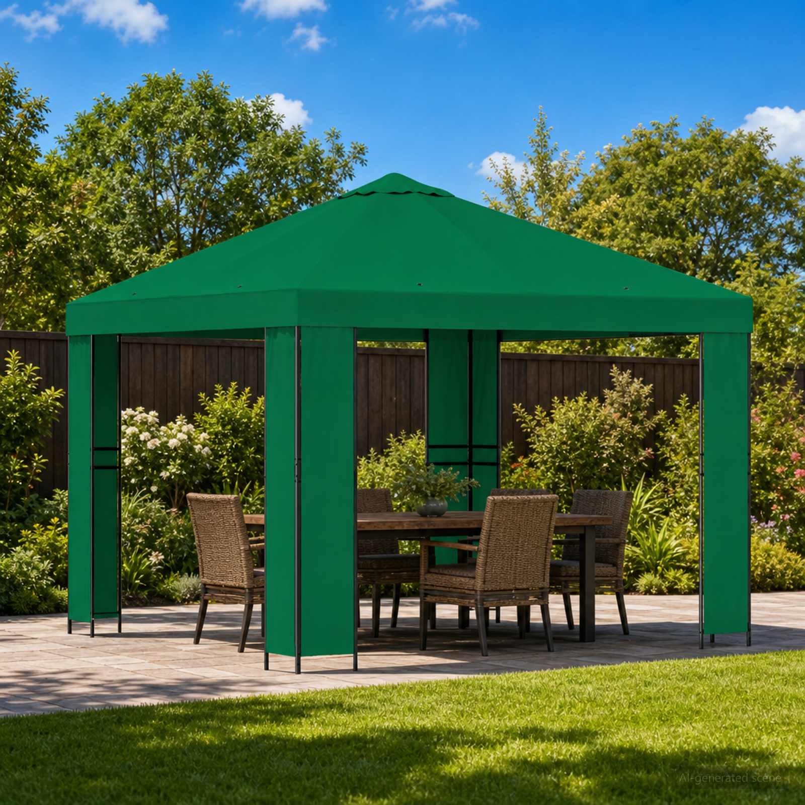 vidaXL Prieel 3 x 3 m Blauw Polyester en staal 190