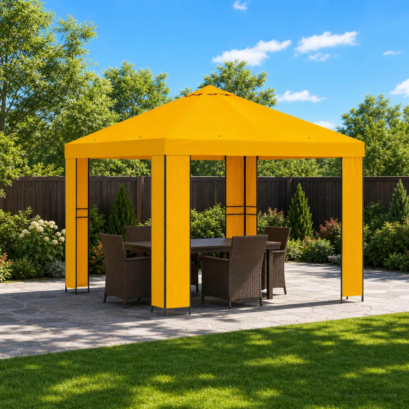 vidaXL Prieel 3 x 3 m Blauw Polyester en staal 190