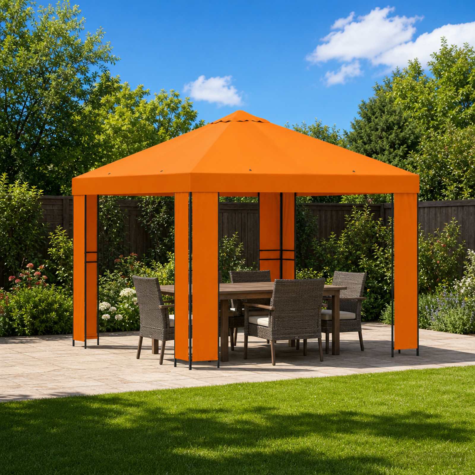 vidaXL Prieel 3 x 3 m Blauw Polyester en staal 190