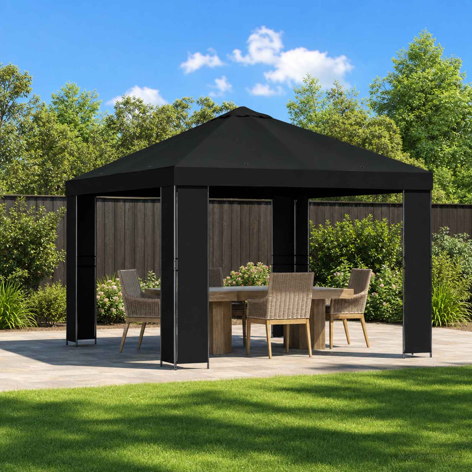 vidaXL Prieel 3 x 3 m Blauw Polyester en staal 190