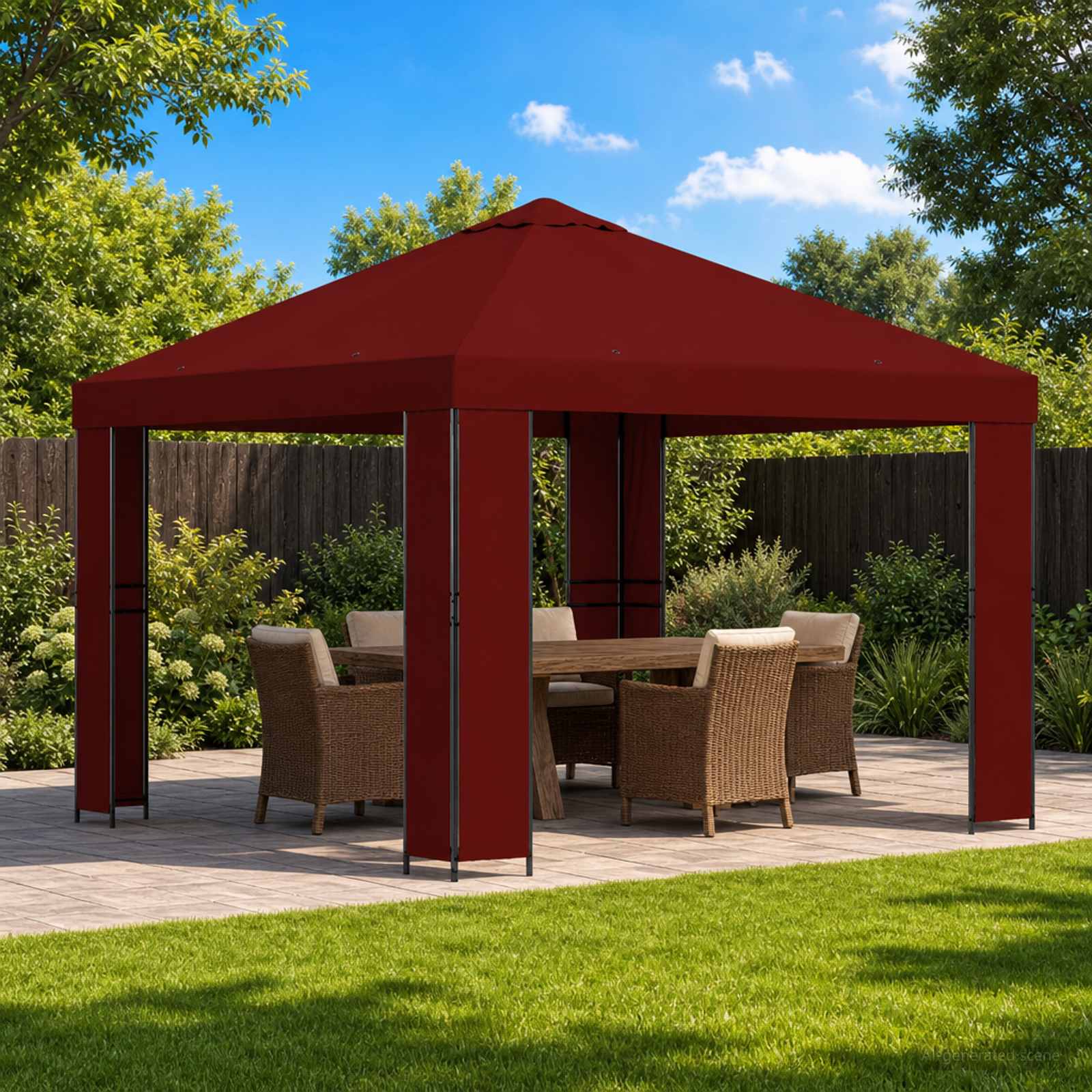vidaXL Prieel 3 x 3 m Blauw Polyester en staal 190