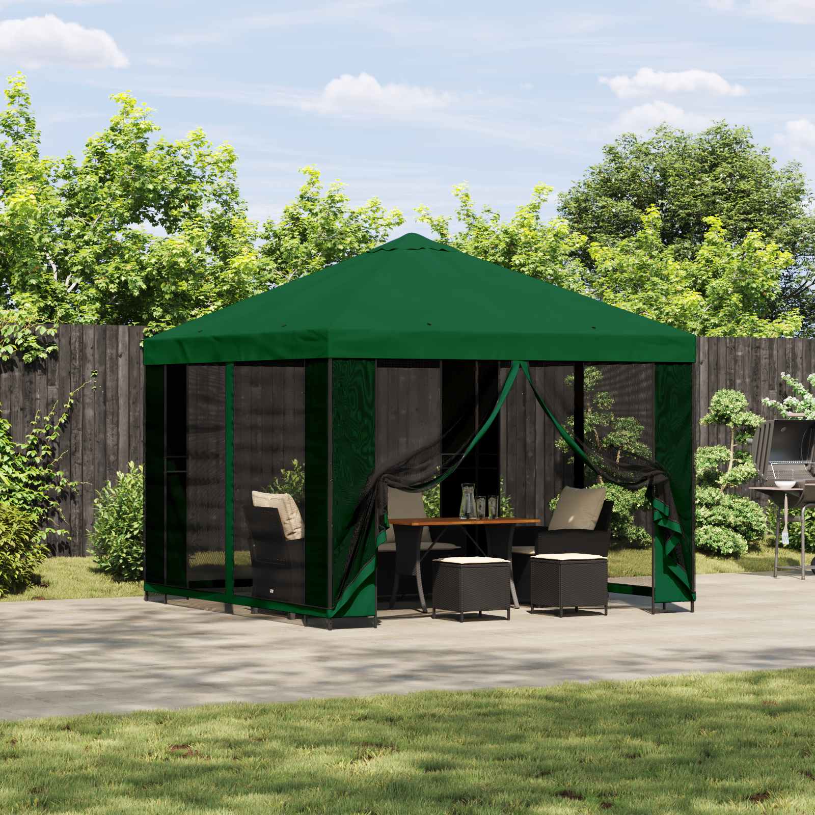 vidaXL Prieel 3 x 3 m Blauw Polyester en staal 190