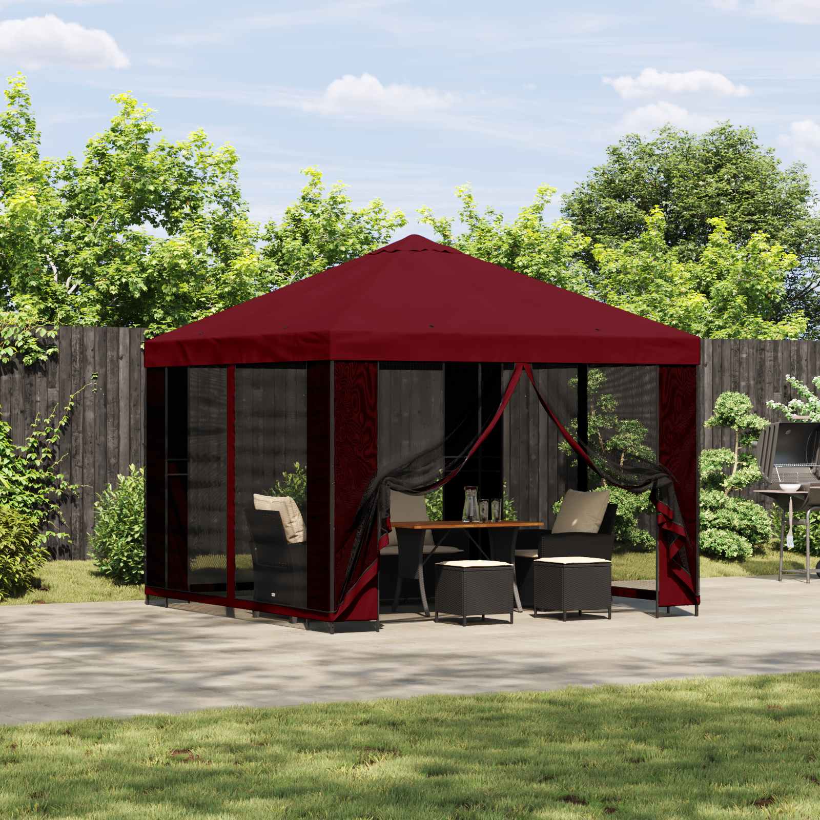 vidaXL Prieel 3 x 3 m Blauw Polyester en staal 190