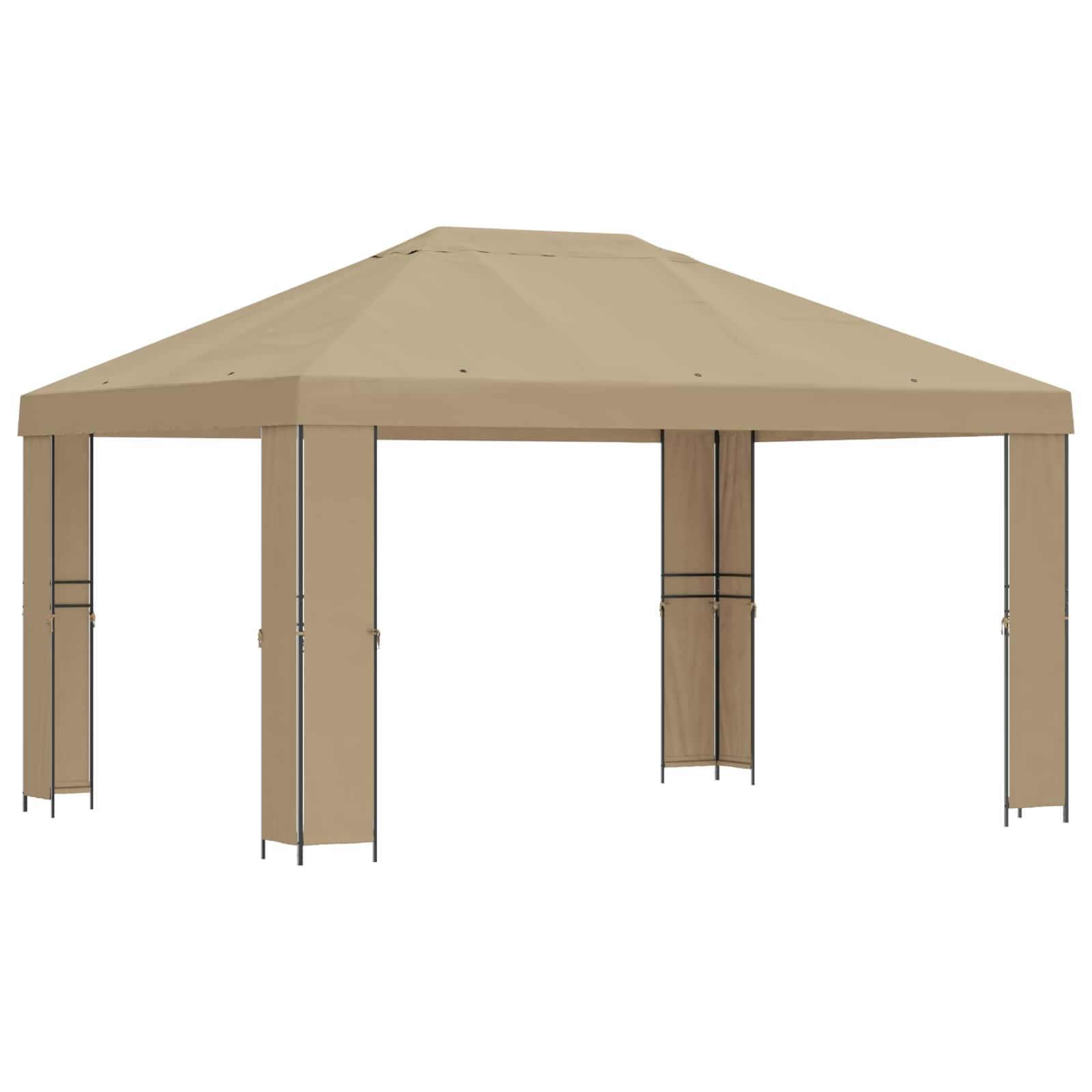 vidaXL Prieel 4 × 3 m Zwart Polyester en staal 190