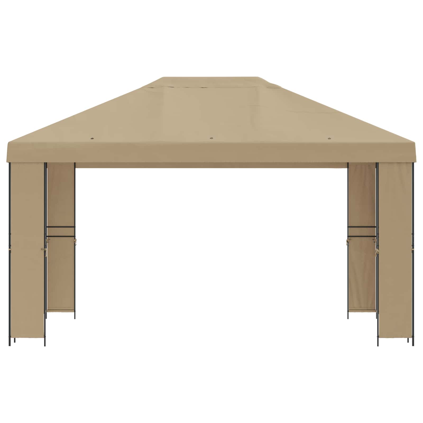 vidaXL Prieel 4 × 3 m Zwart Polyester en staal 190