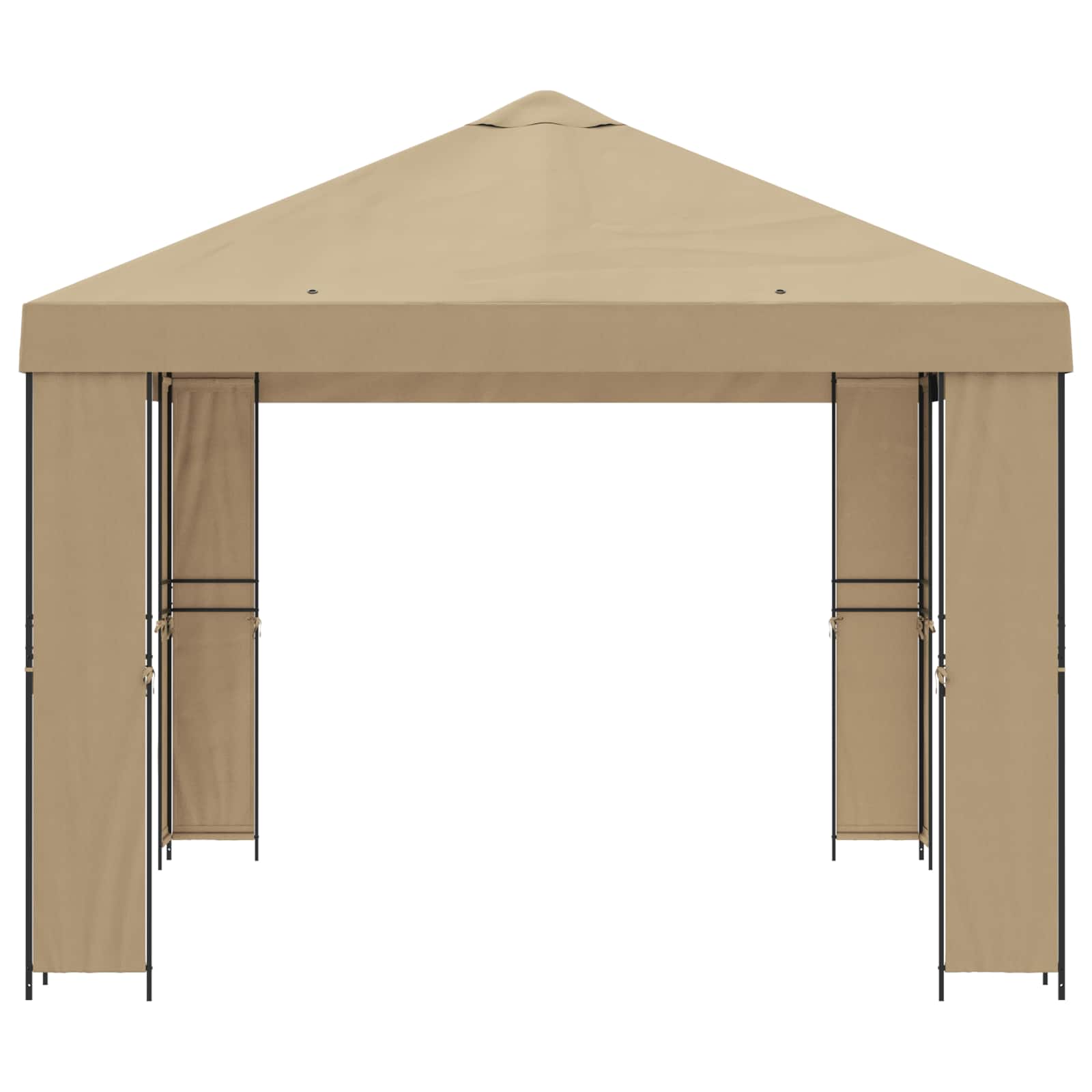 vidaXL Prieel 4 × 3 m Zwart Polyester en staal 190