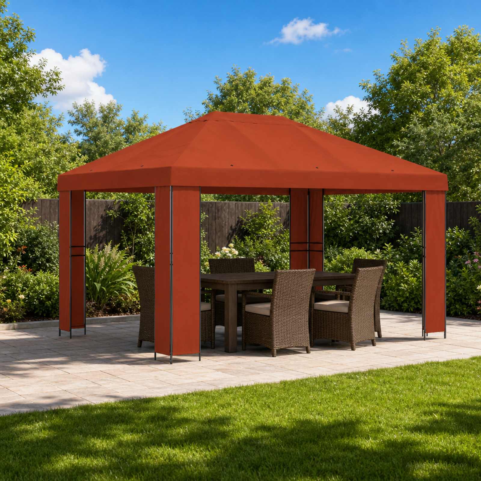 vidaXL Prieel 4 × 3 m Zwart Polyester en staal 190