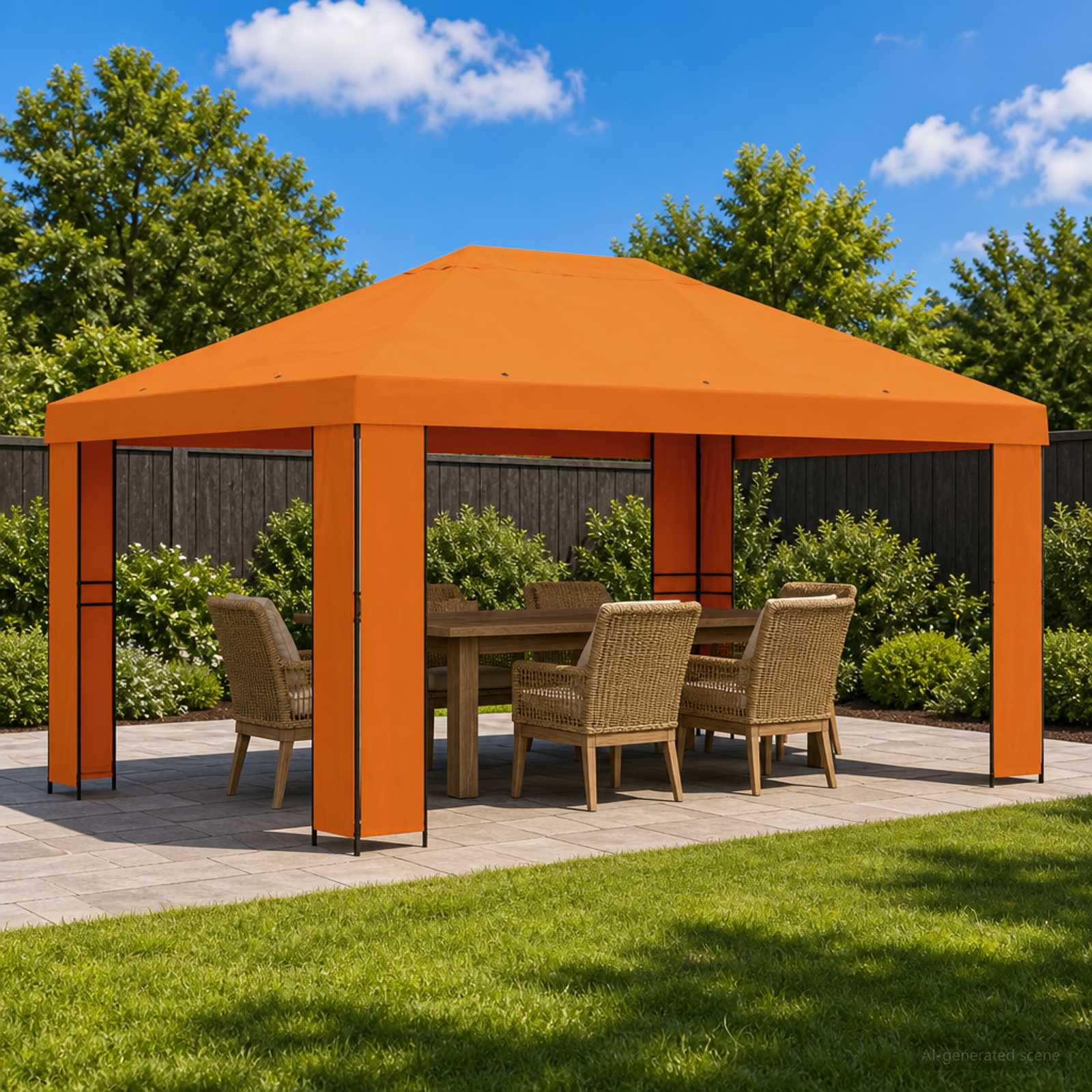 vidaXL Prieel 4 × 3 m Zwart Polyester en staal 190