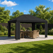 vidaXL Prieel 4 × 3 m Zwart Polyester en staal 190
