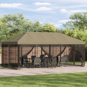 vidaXL Gazebo Hoes met Zijwanden 6 x 3 m Beige Polyester 190