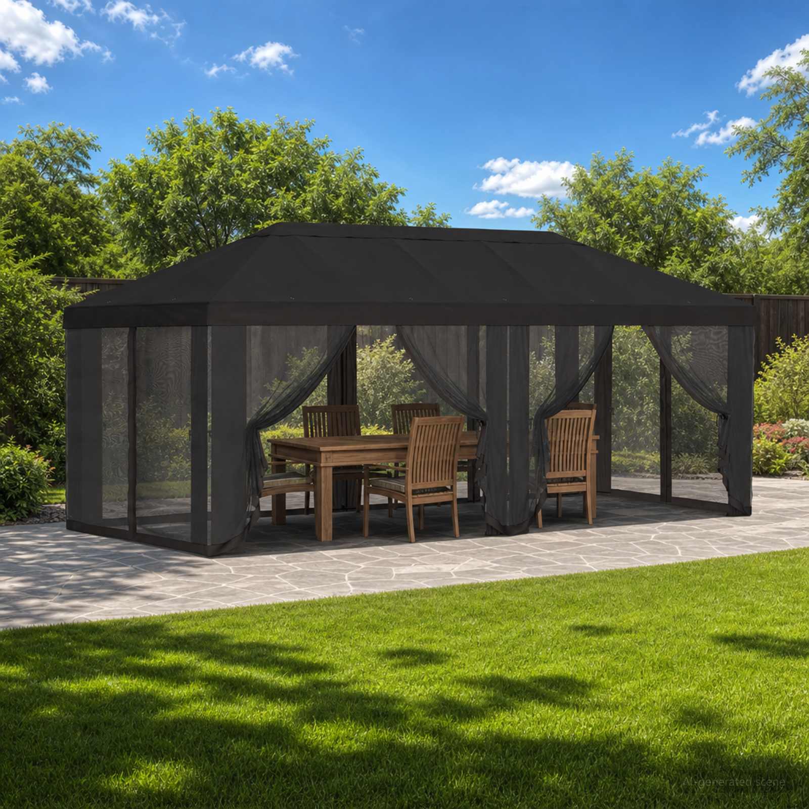 vidaXL Gazebo Hoes met Zijwanden 6 x 3 m Beige Polyester 190