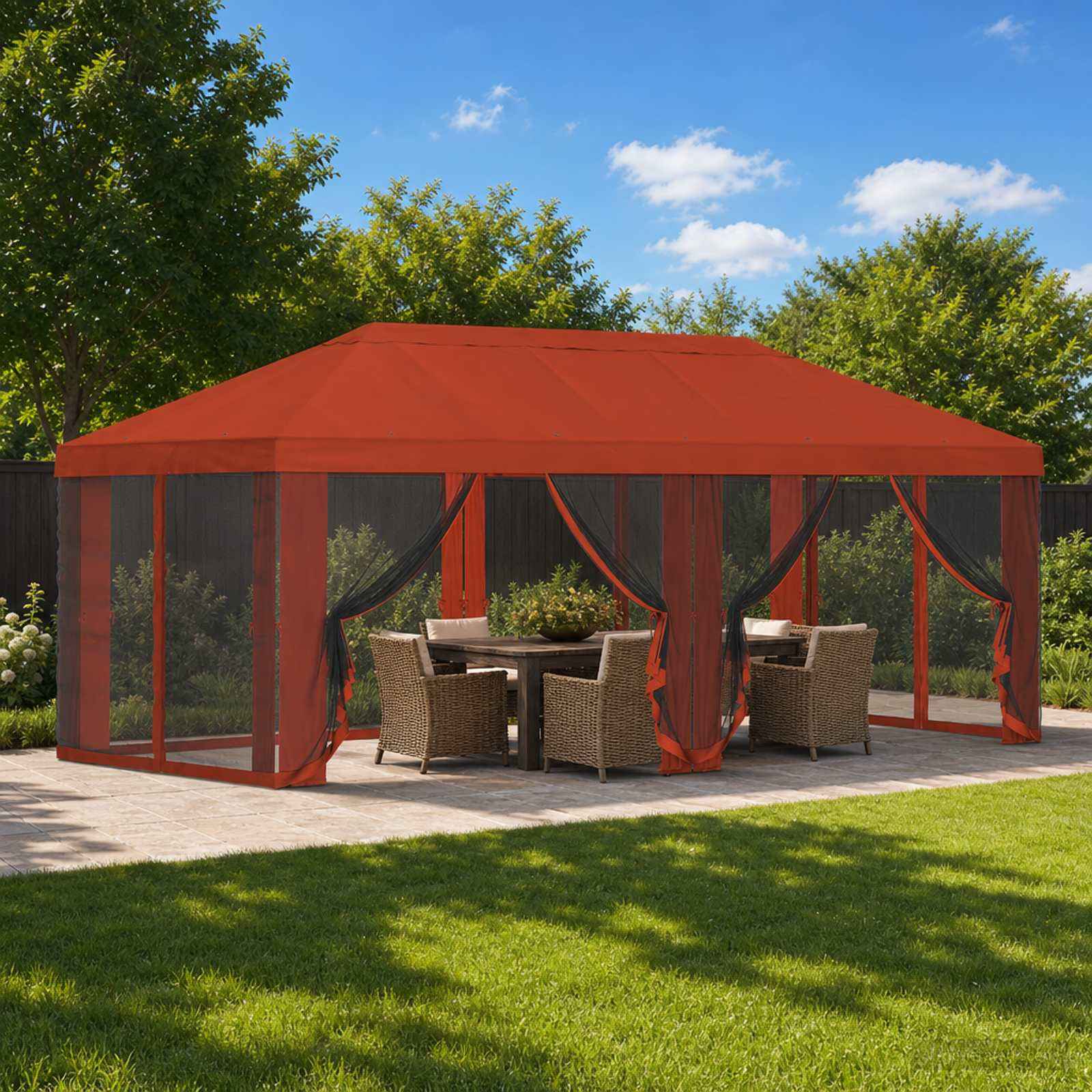 vidaXL Gazebo Hoes met Zijwanden 6 x 3 m Beige Polyester 190