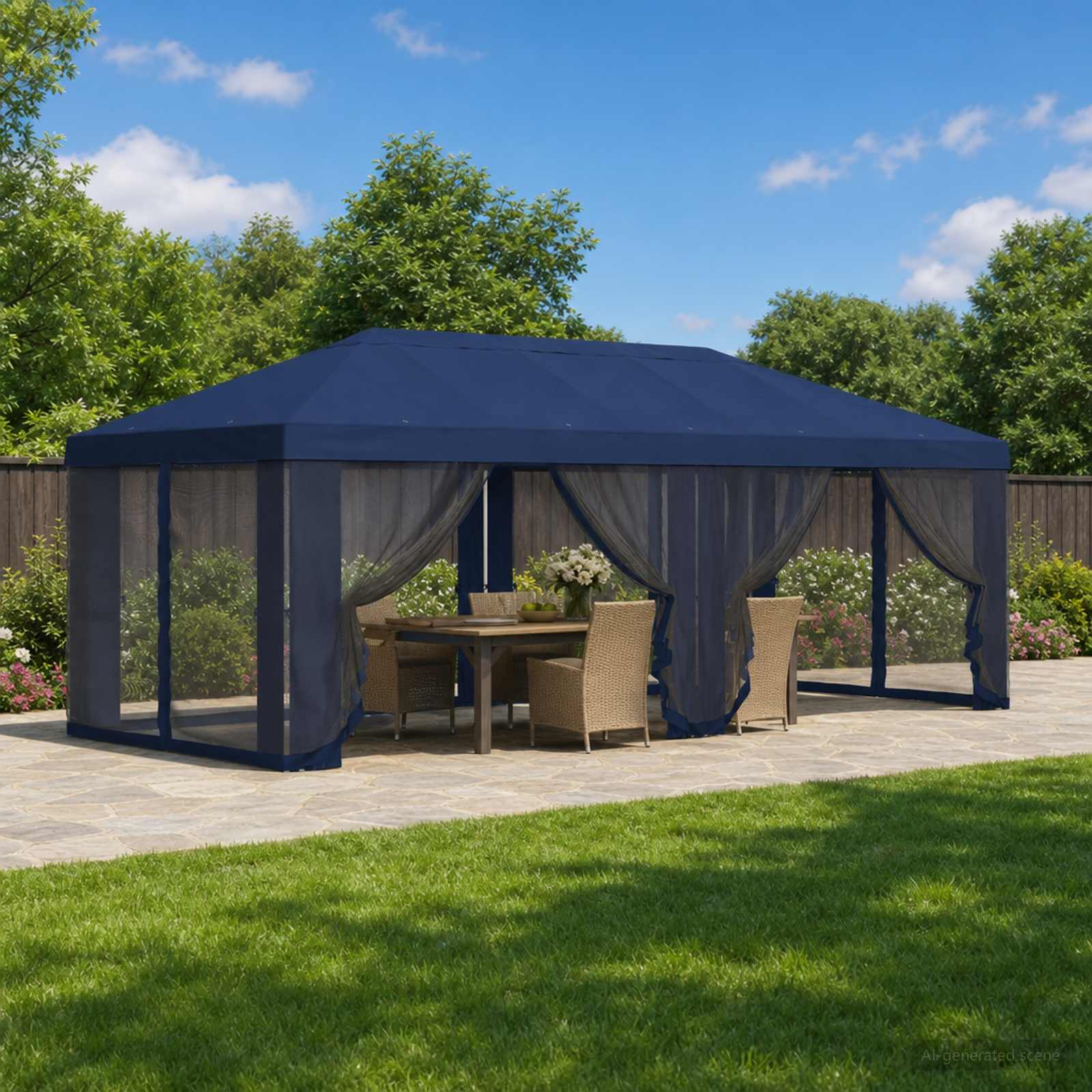 vidaXL Gazebo Hoes met Zijwanden 6 x 3 m Beige Polyester 190
