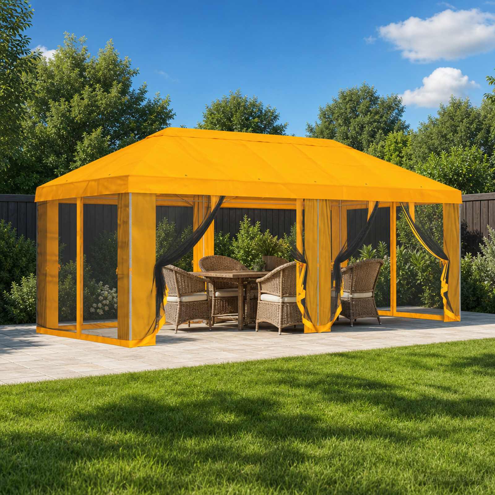 vidaXL Gazebo Hoes met Zijwanden 6 x 3 m Beige Polyester 190