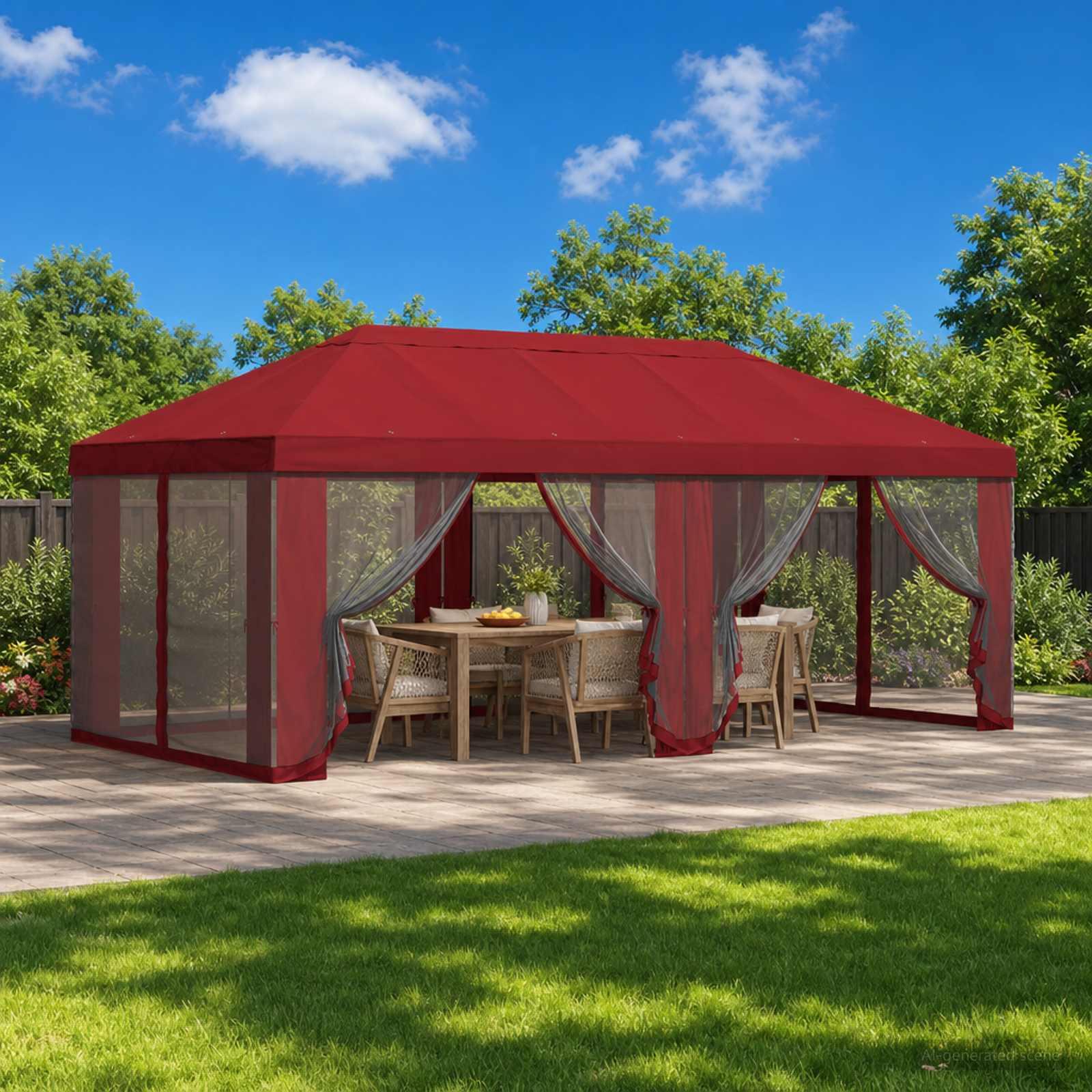 vidaXL Gazebo Hoes met Zijwanden 6 x 3 m Beige Polyester 190