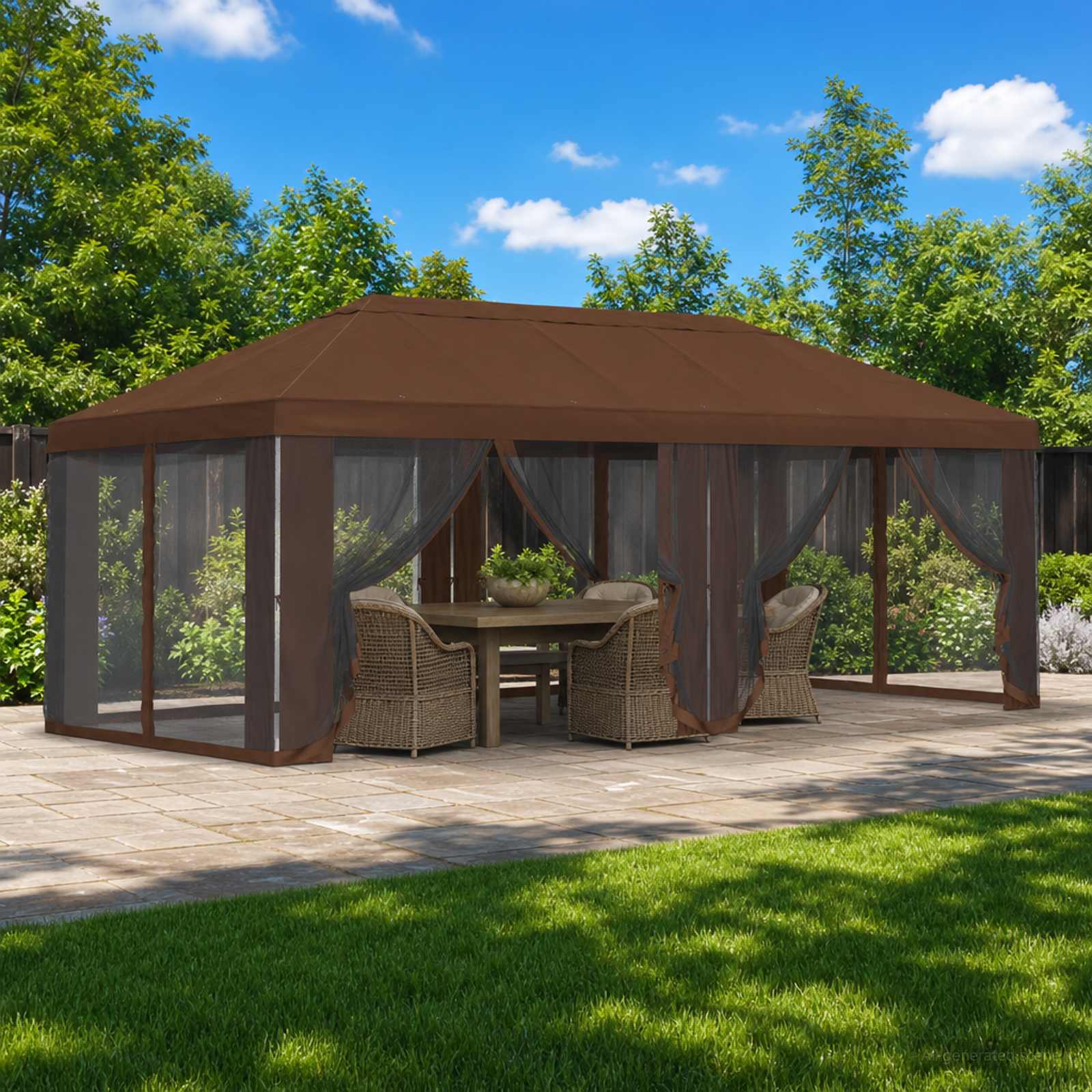 vidaXL Gazebo Hoes met Zijwanden 6 x 3 m Beige Polyester 190