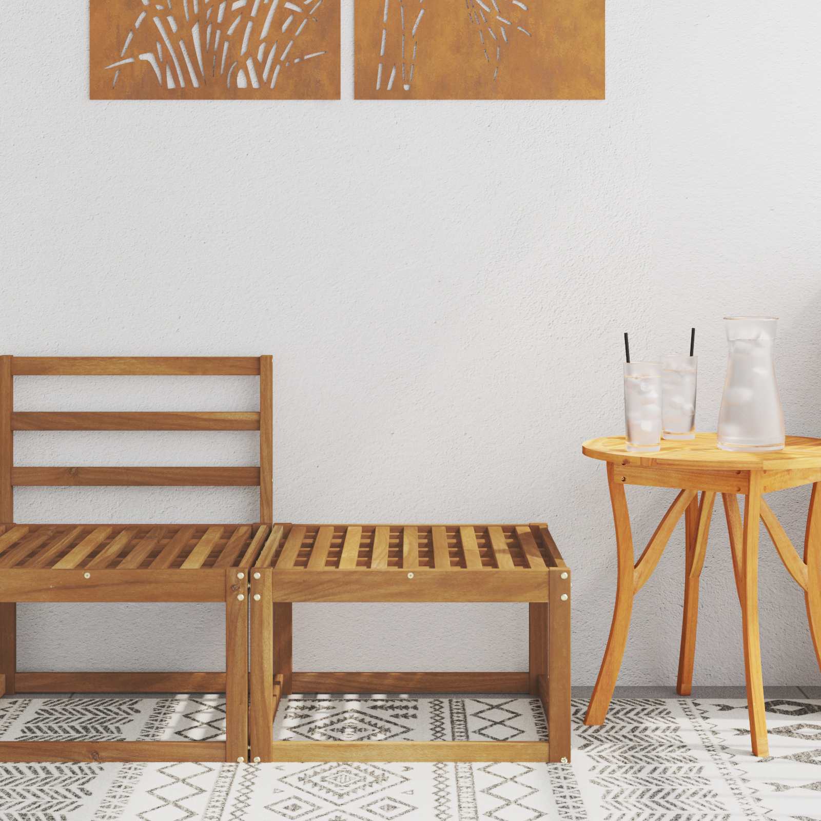 vidaXL Buiten Midden Sofa Massief Acaciahout Naturel