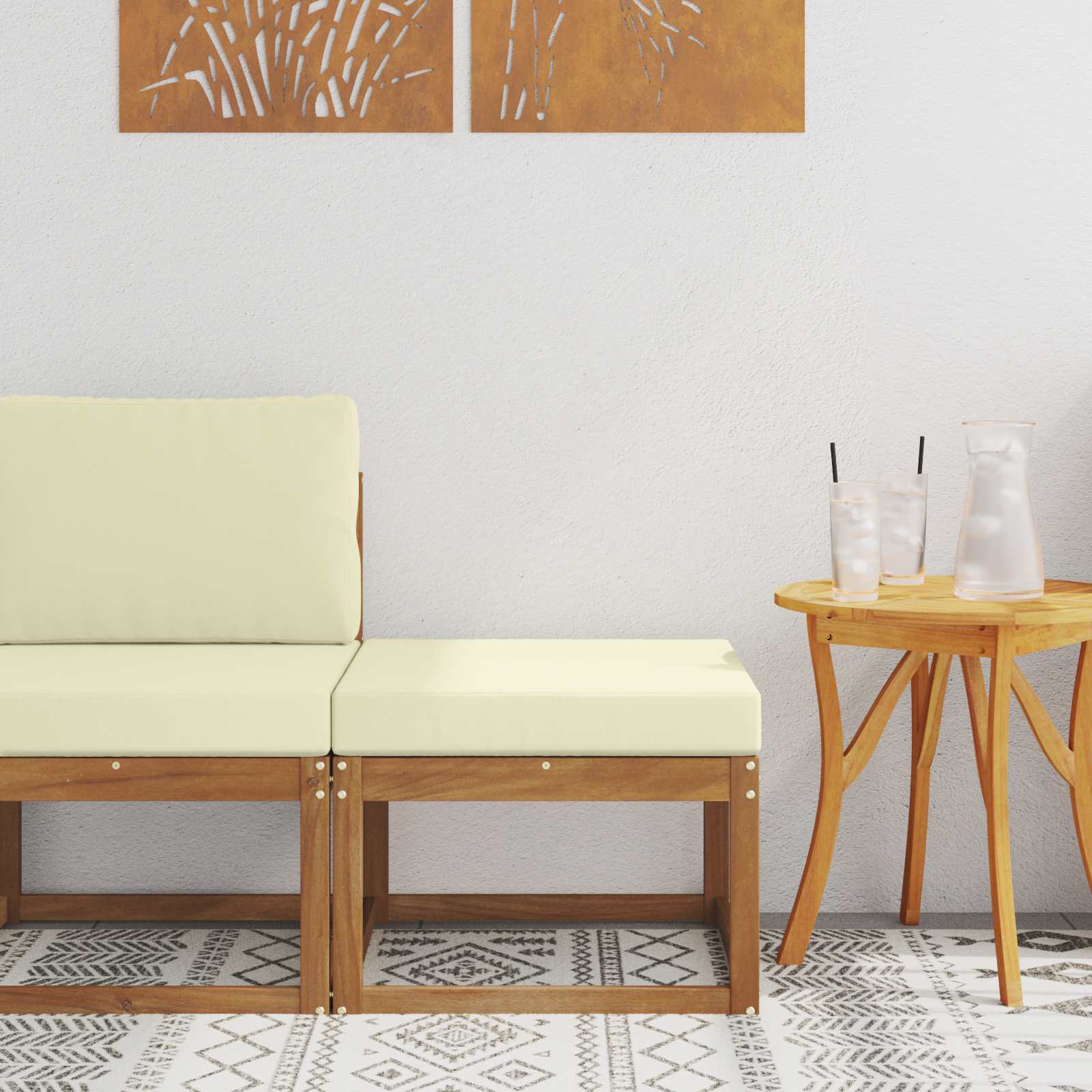 vidaXL Buiten Midden Sofa Massief Acaciahout Naturel