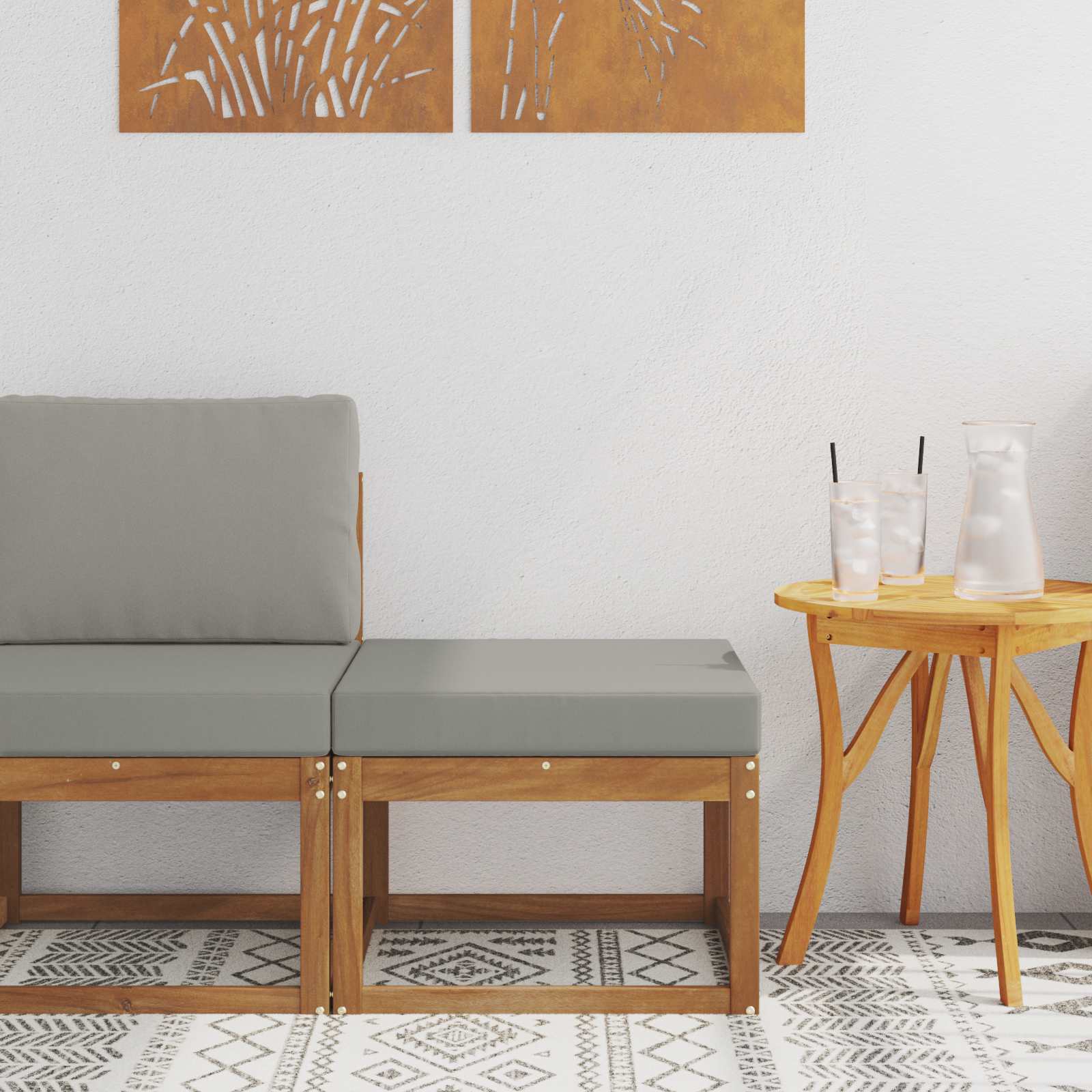 vidaXL Buiten Midden Sofa Massief Acaciahout Naturel