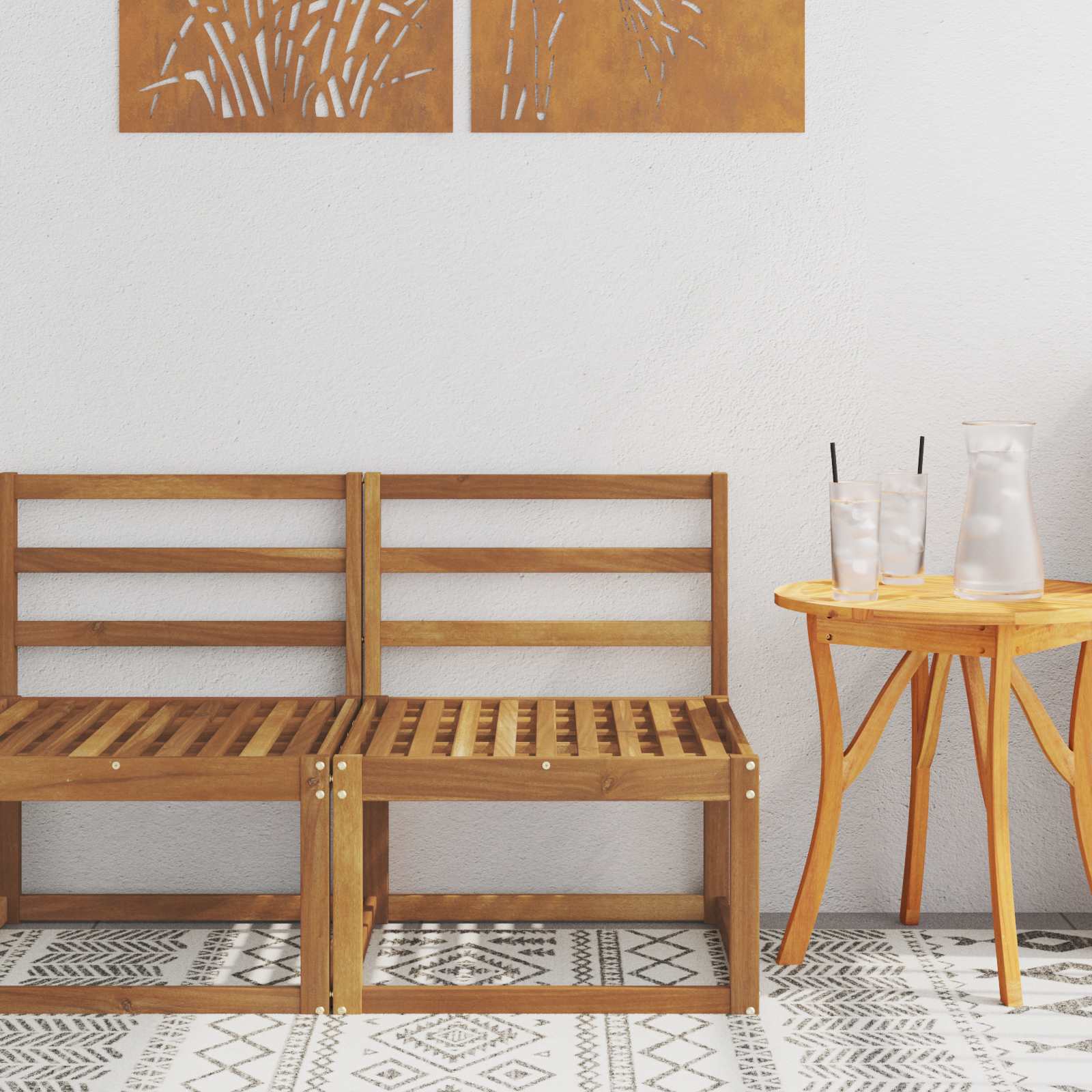 vidaXL Buiten Midden Sofa Massief Acaciahout Naturel