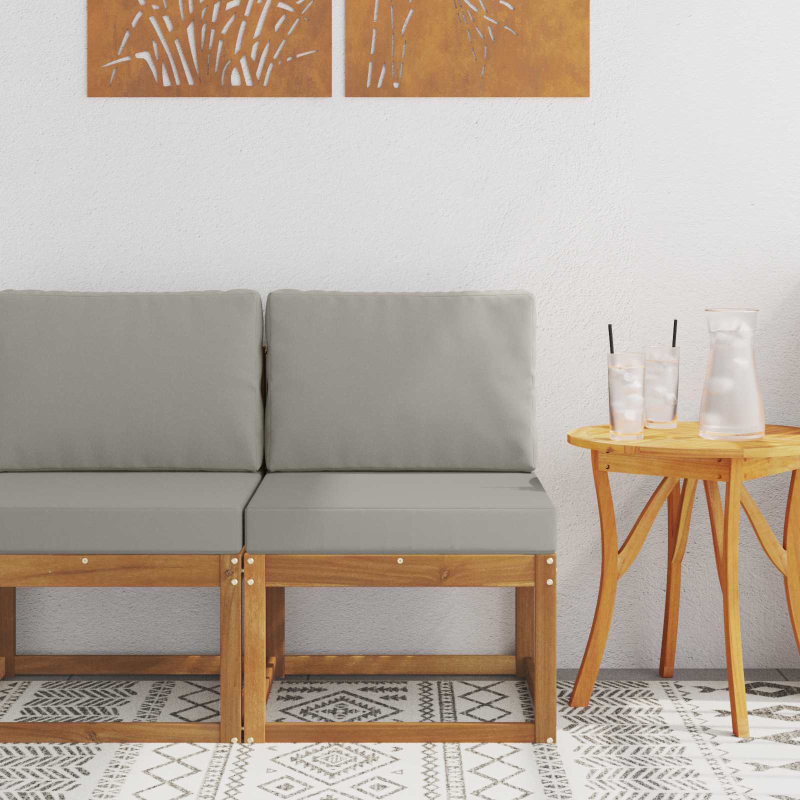 vidaXL Buiten Midden Sofa Massief Acaciahout Naturel