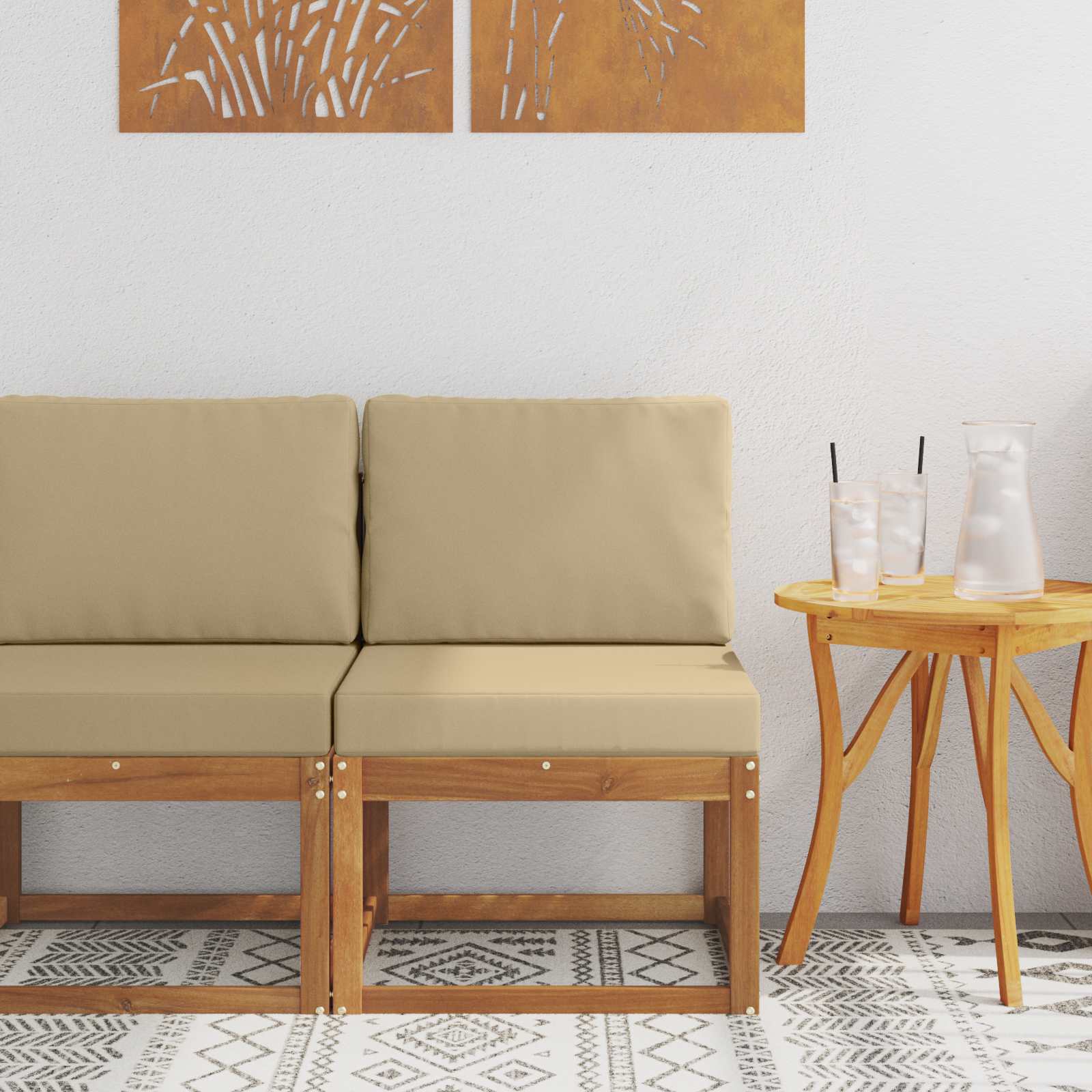 vidaXL Buiten Midden Sofa Massief Acaciahout Naturel