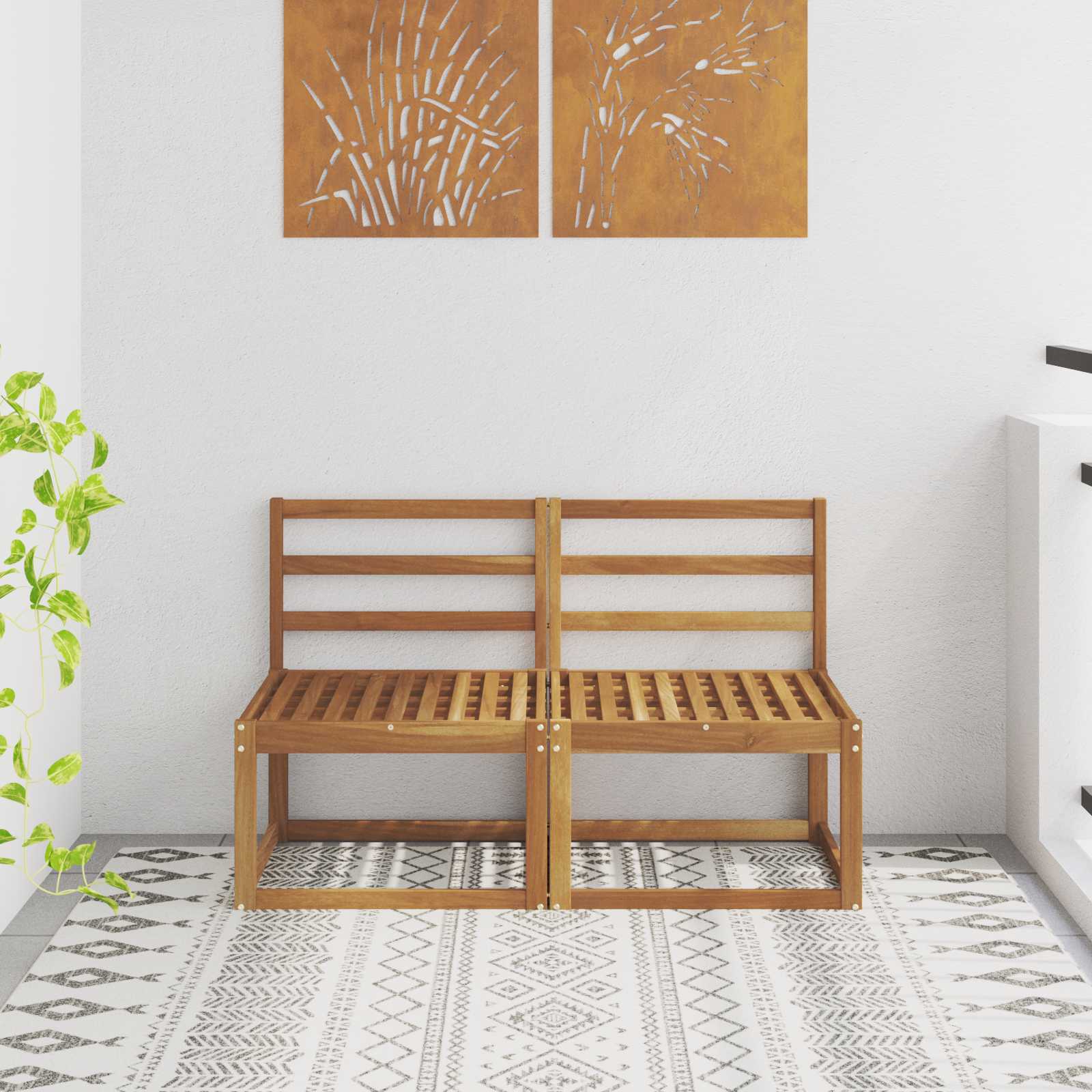 vidaXL Buiten Midden Sofa Massief Acaciahout Naturel