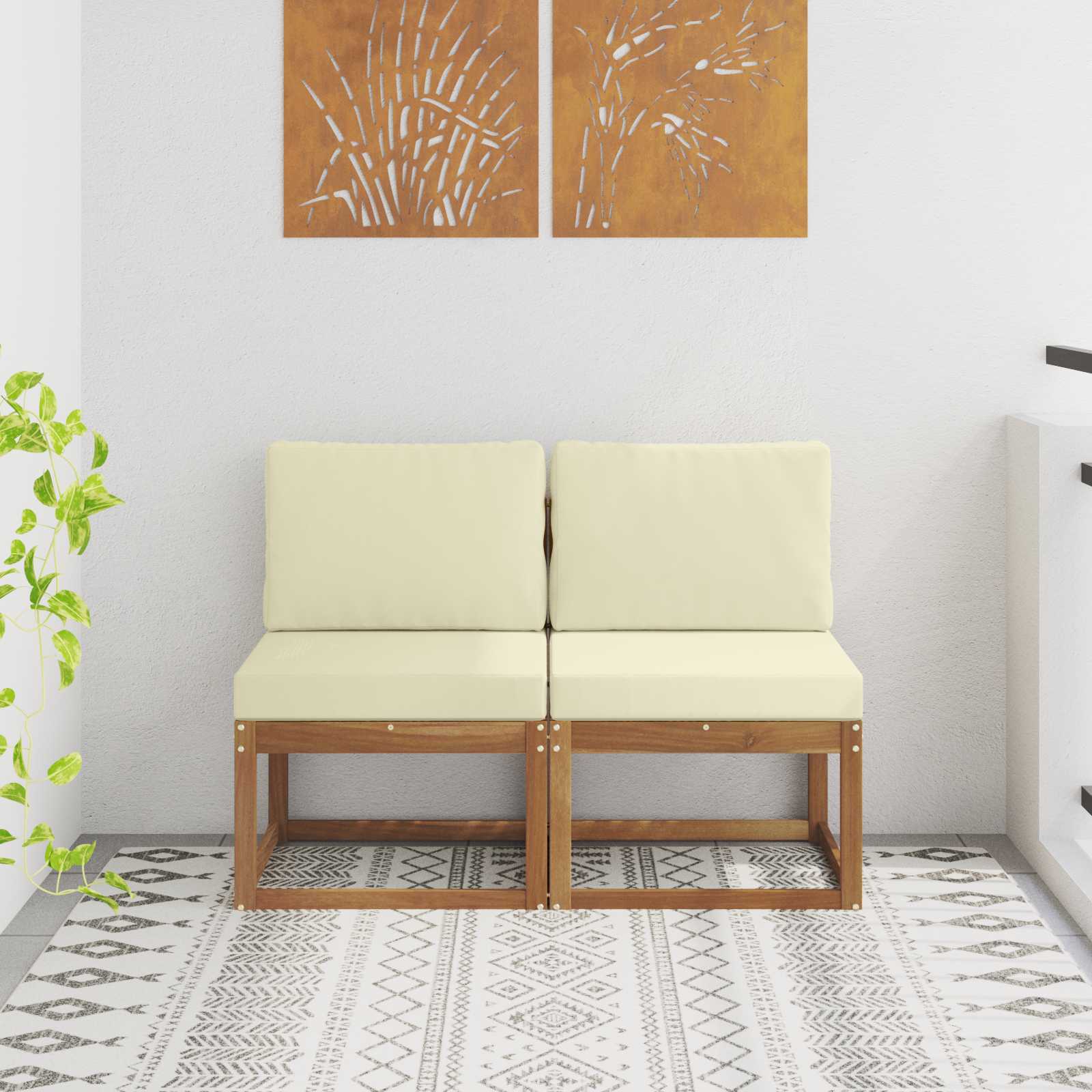 vidaXL Buiten Midden Sofa Massief Acaciahout Naturel
