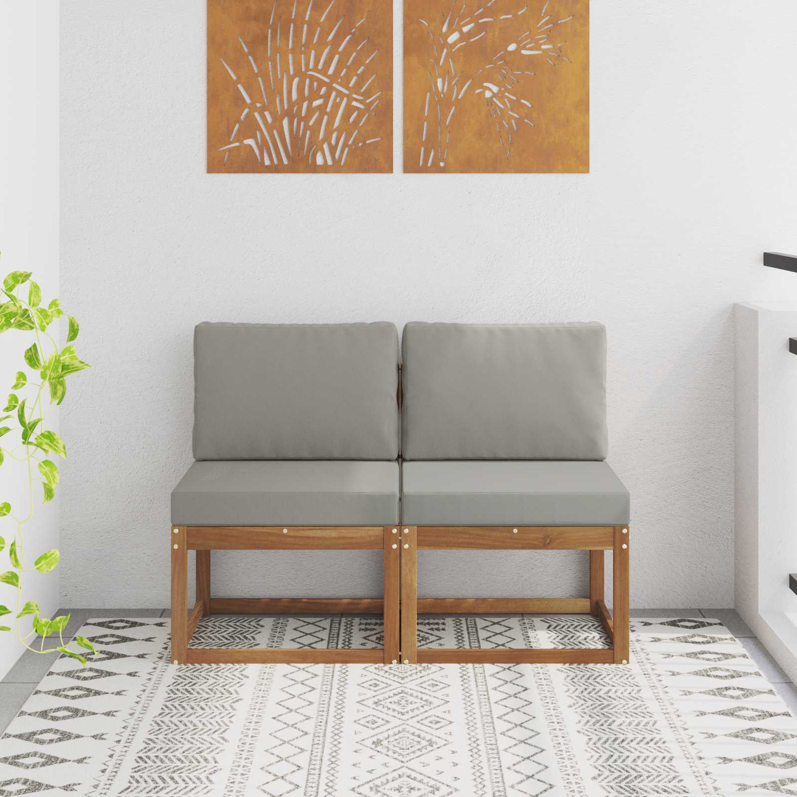 vidaXL Buiten Midden Sofa Massief Acaciahout Naturel
