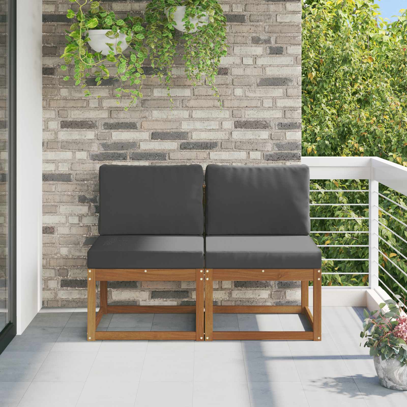 vidaXL Buiten Midden Sofa Massief Acaciahout Naturel