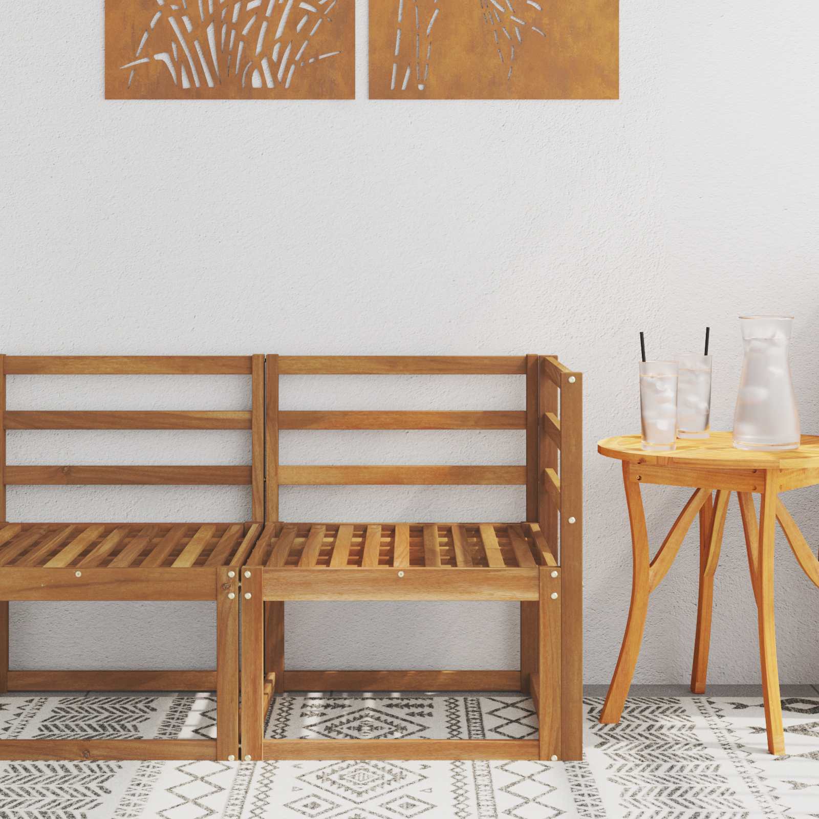 vidaXL Buiten Midden Sofa Massief Acaciahout Naturel