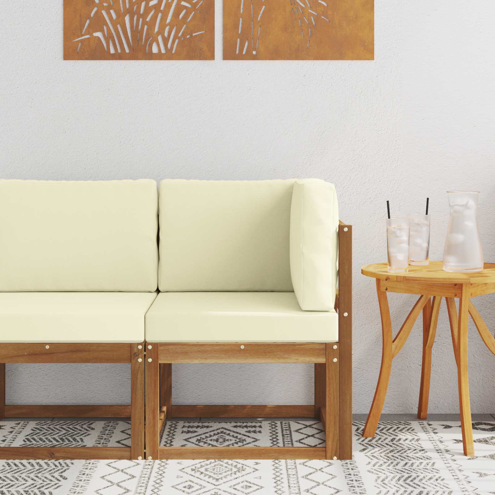 vidaXL Buiten Midden Sofa Massief Acaciahout Naturel
