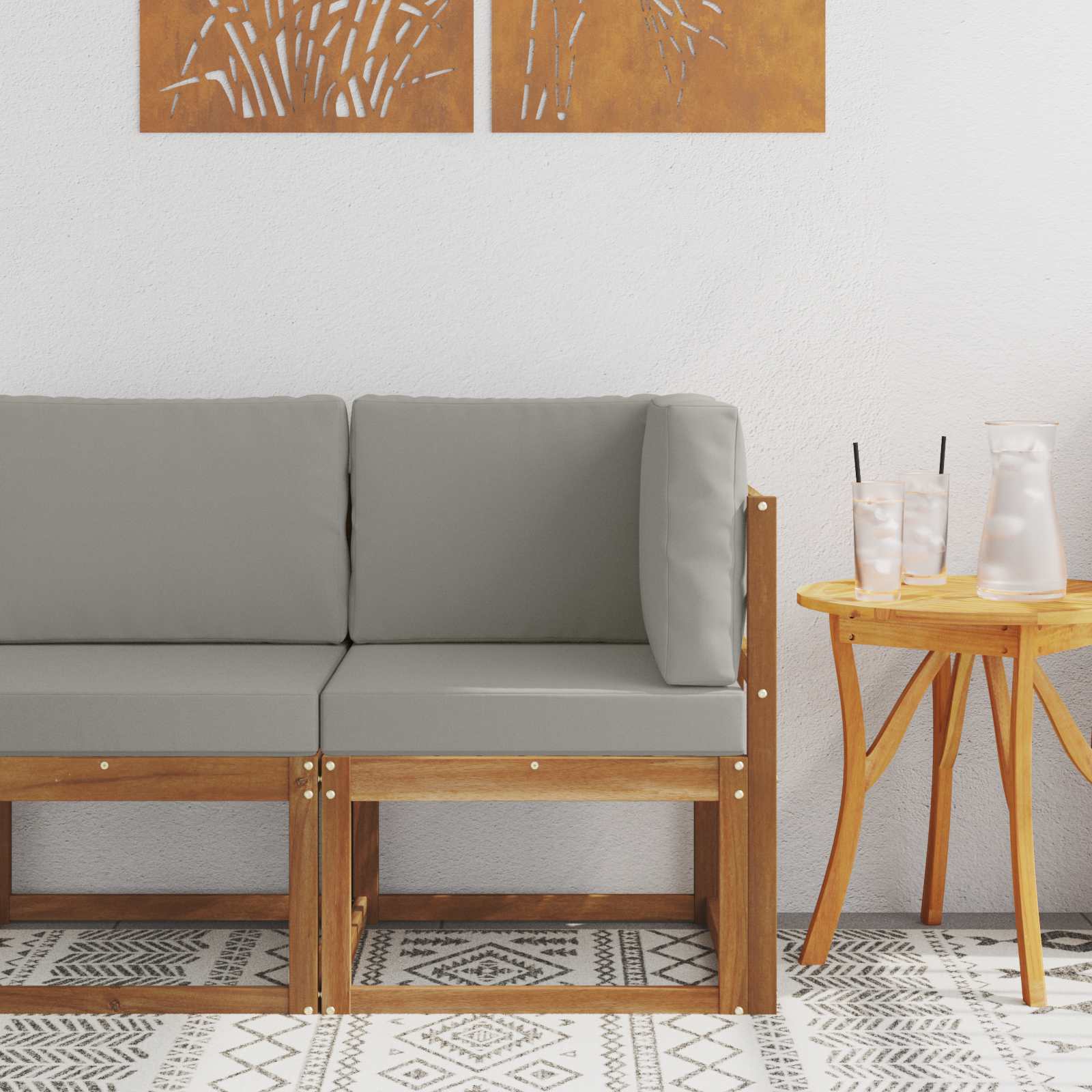 vidaXL Buiten Midden Sofa Massief Acaciahout Naturel