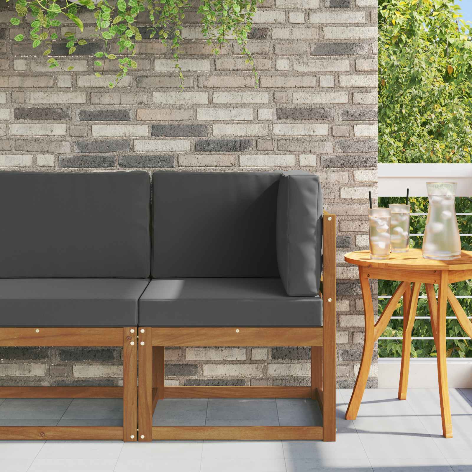 vidaXL Buiten Midden Sofa Massief Acaciahout Naturel