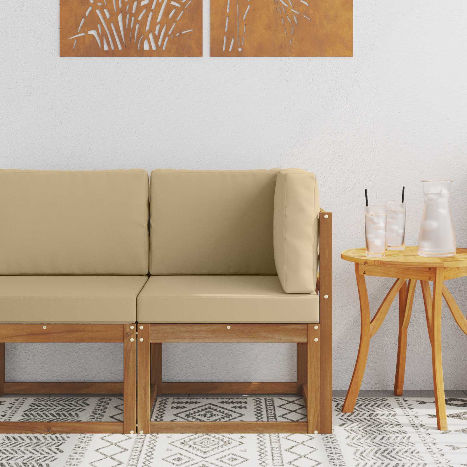 vidaXL Buiten Midden Sofa Massief Acaciahout Naturel