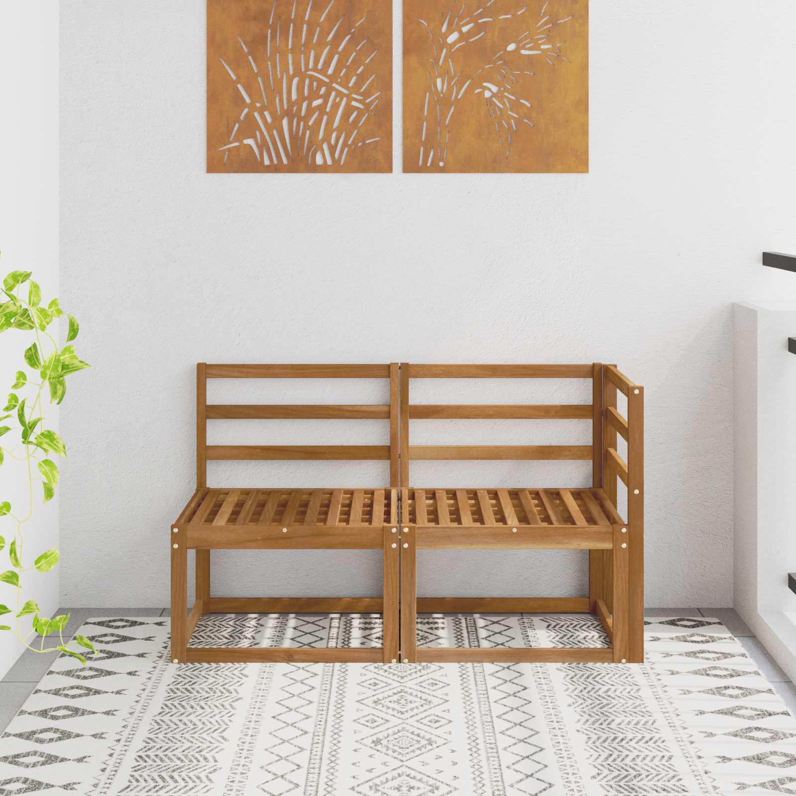 vidaXL Buiten Midden Sofa Massief Acaciahout Naturel