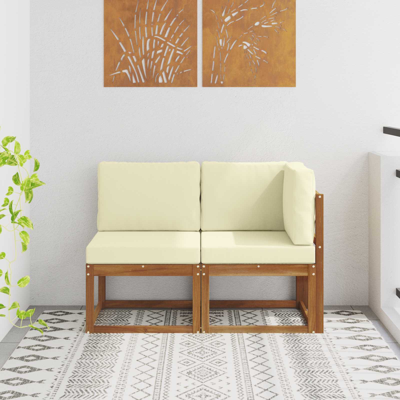 vidaXL Buiten Midden Sofa Massief Acaciahout Naturel
