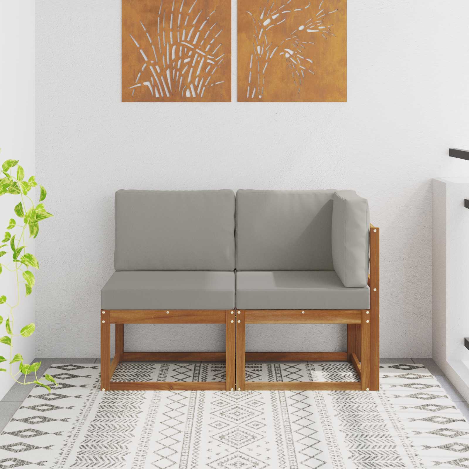 vidaXL Buiten Midden Sofa Massief Acaciahout Naturel