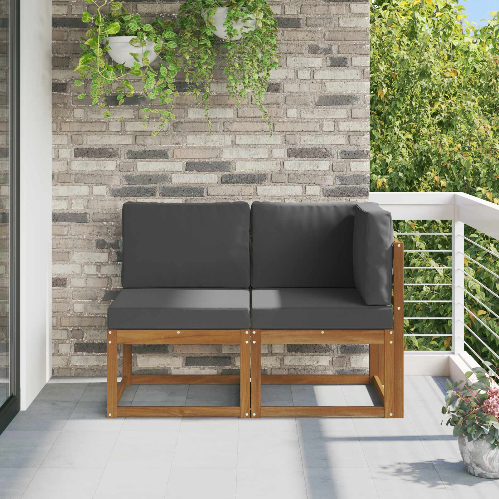vidaXL Buiten Midden Sofa Massief Acaciahout Naturel