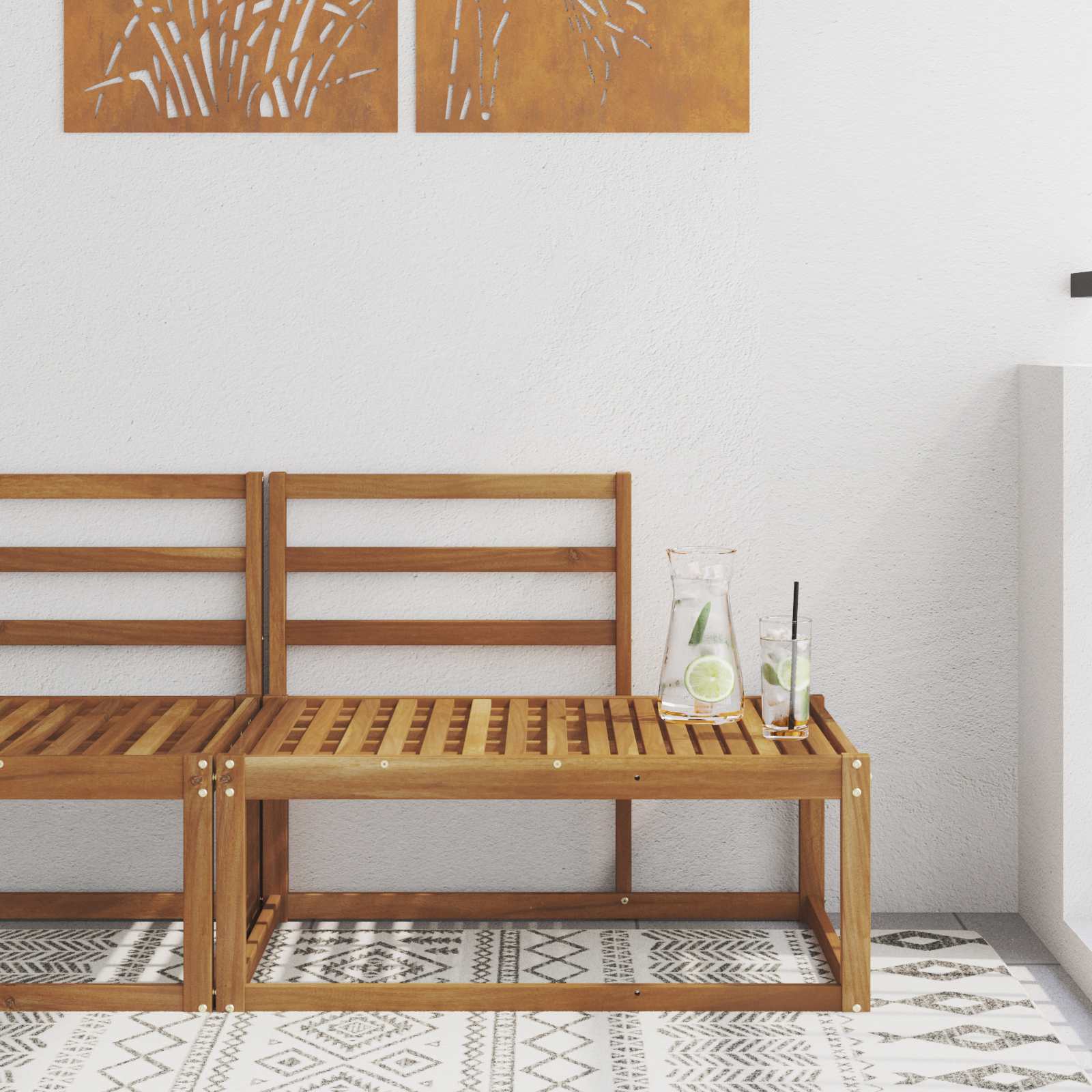 vidaXL Buiten Midden Sofa Massief Acaciahout Naturel