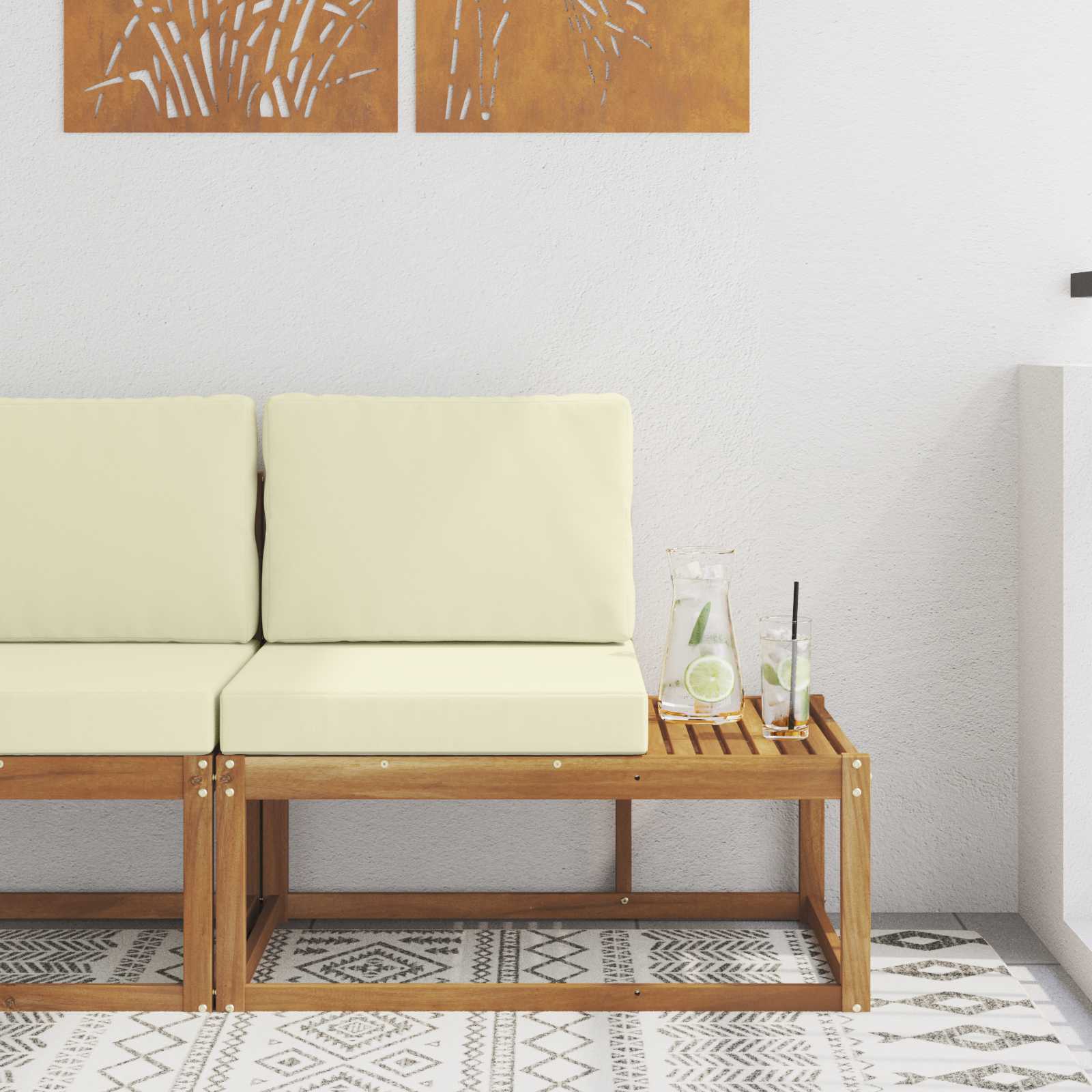 vidaXL Buiten Midden Sofa Massief Acaciahout Naturel