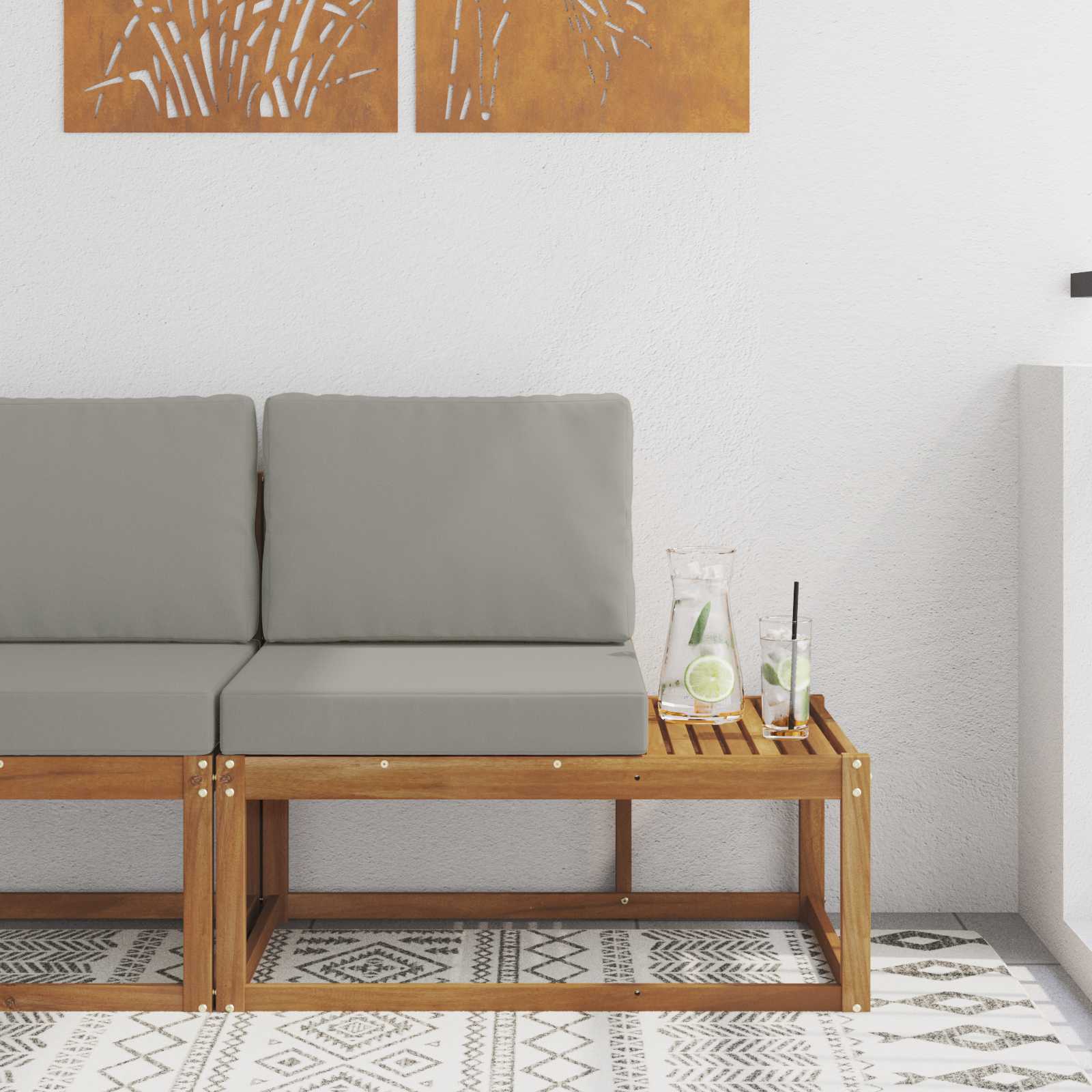 vidaXL Buiten Midden Sofa Massief Acaciahout Naturel