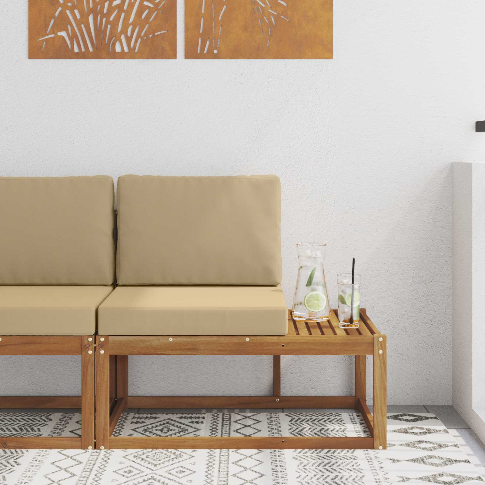 vidaXL Buiten Midden Sofa Massief Acaciahout Naturel