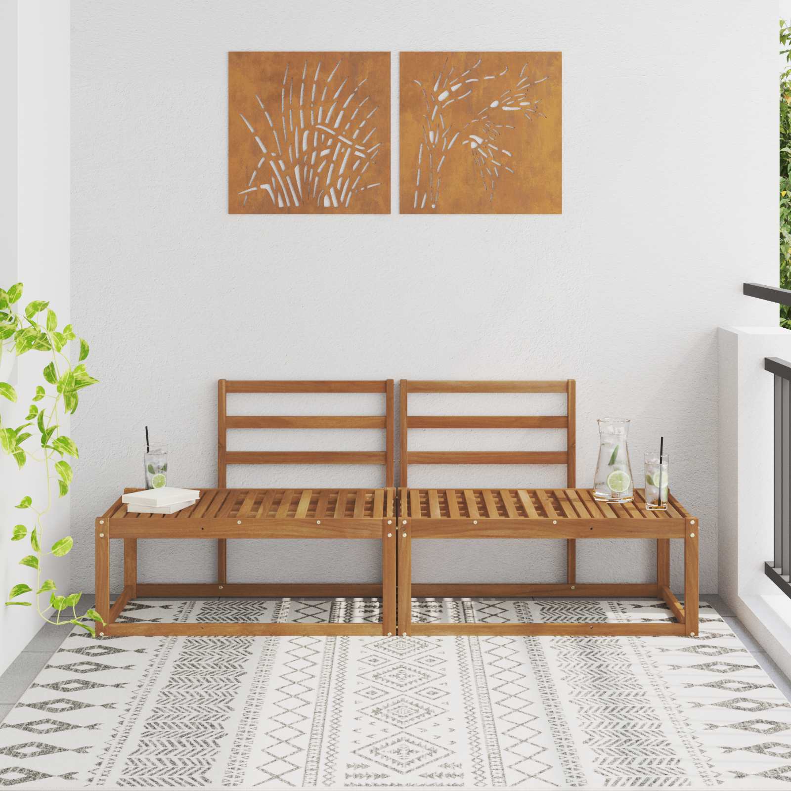 vidaXL Buiten Midden Sofa Massief Acaciahout Naturel