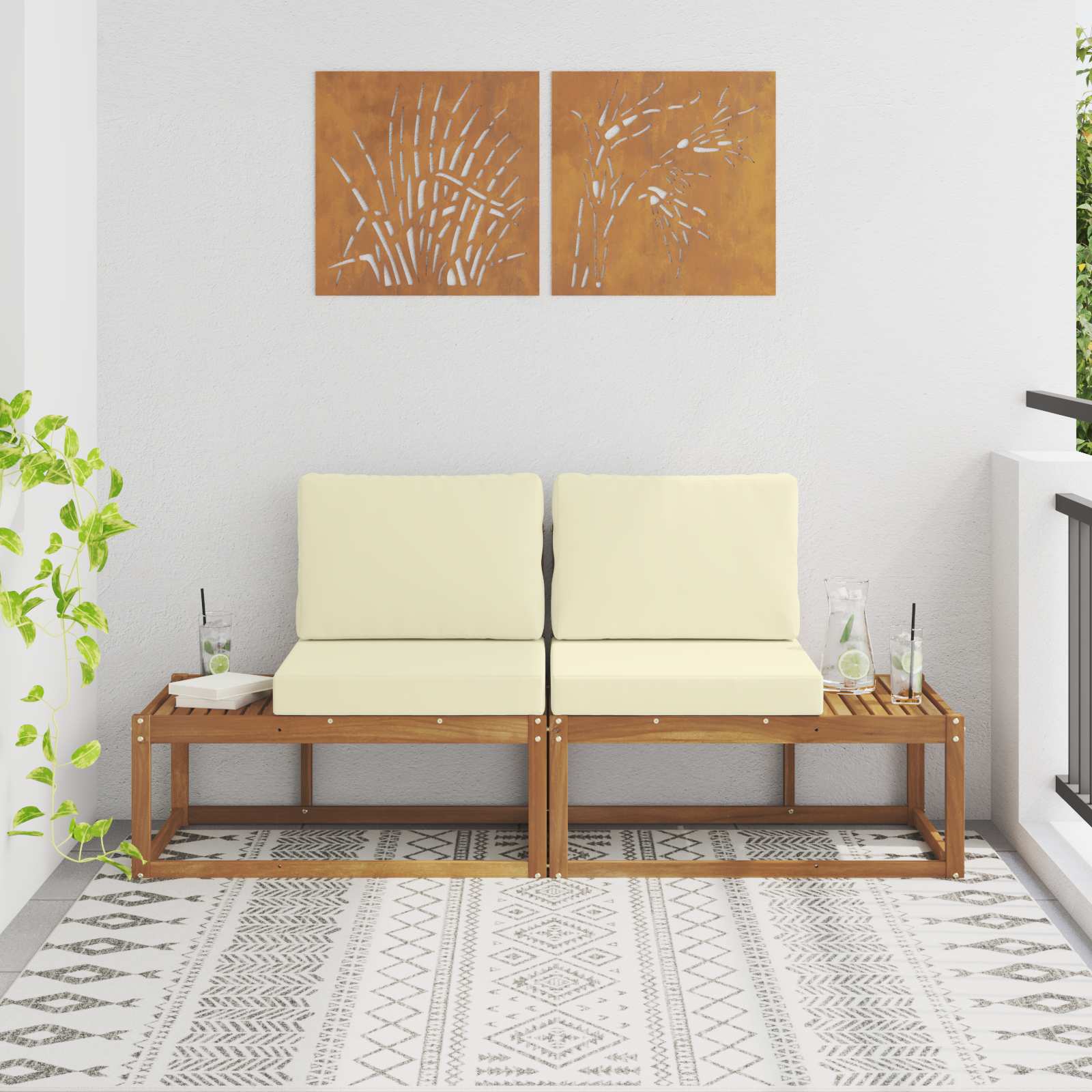 vidaXL Buiten Midden Sofa Massief Acaciahout Naturel
