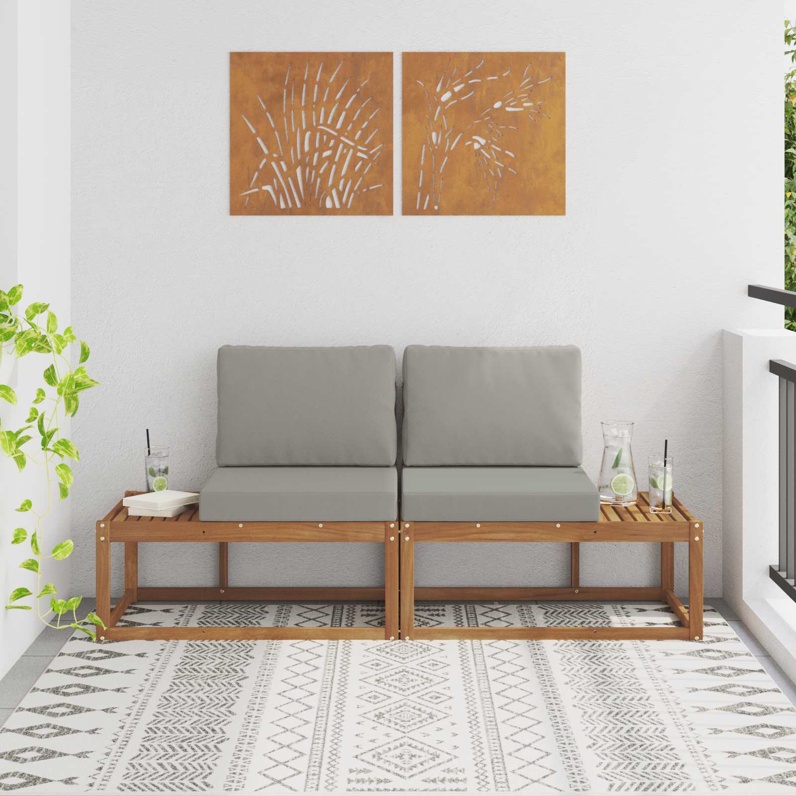 vidaXL Buiten Midden Sofa Massief Acaciahout Naturel