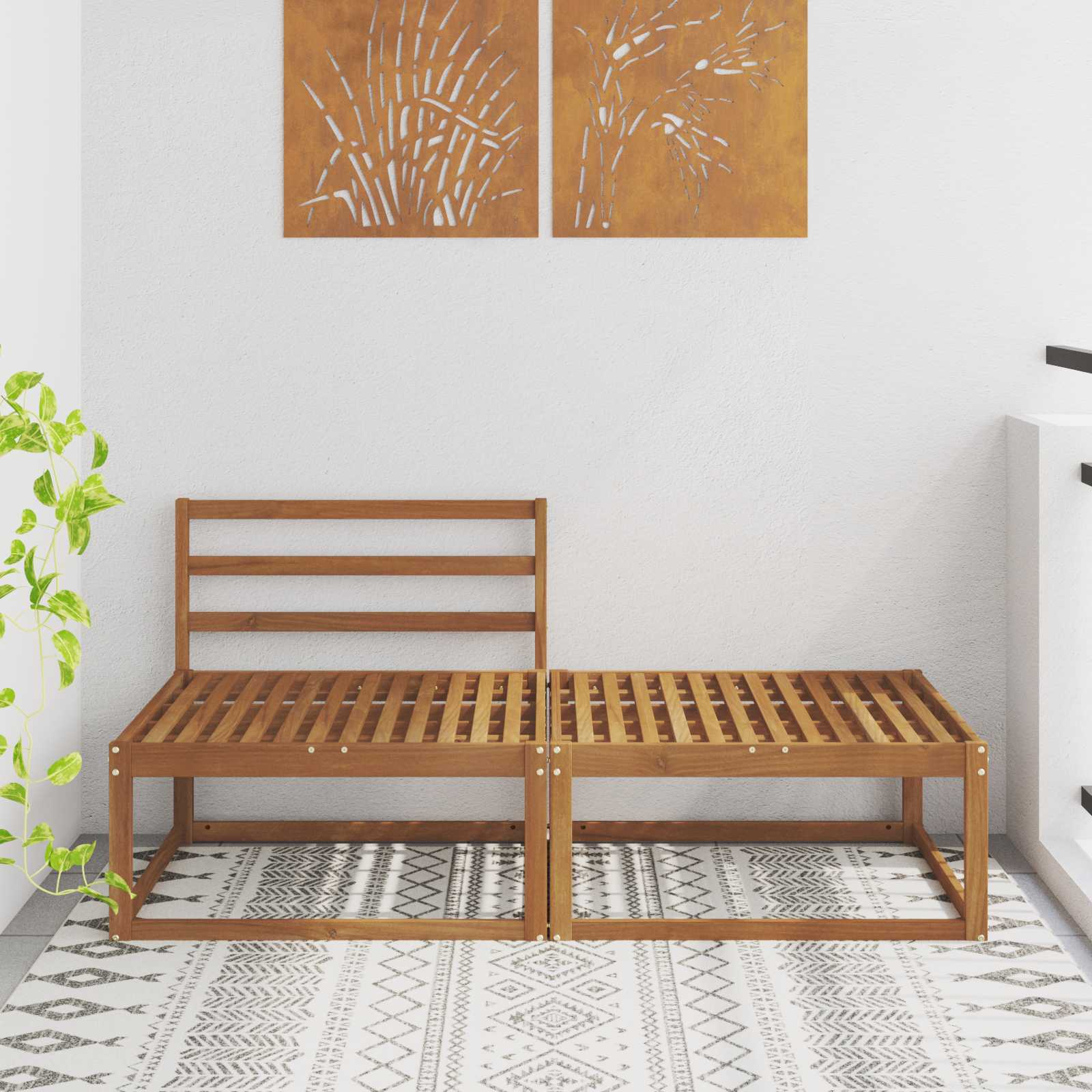 vidaXL Buiten Voetenbank Massief Acaciahout Naturel