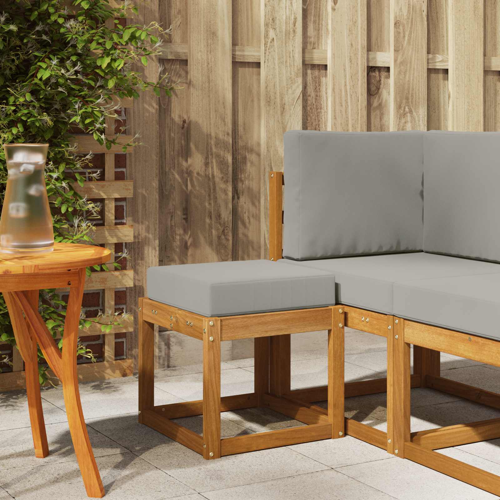 vidaXL Stoelbank Naturel 43 x 43 x 37 cm Massief Acaciahout