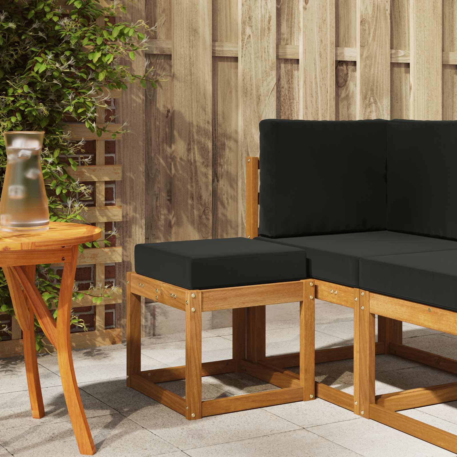 vidaXL Stoelbank Naturel 43 x 43 x 37 cm Massief Acaciahout