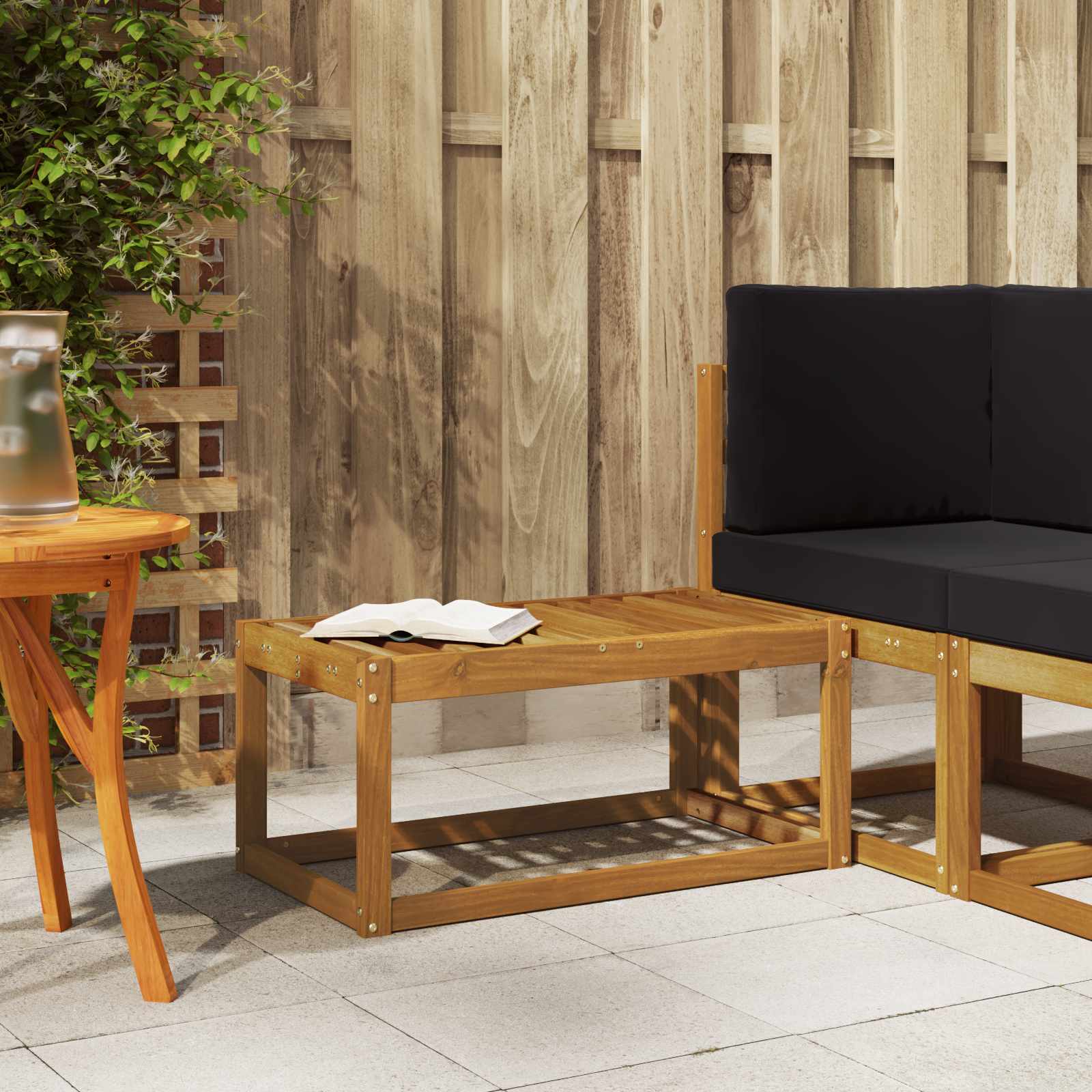 vidaXL Stoelbank Naturel 43 x 43 x 37 cm Massief Acaciahout